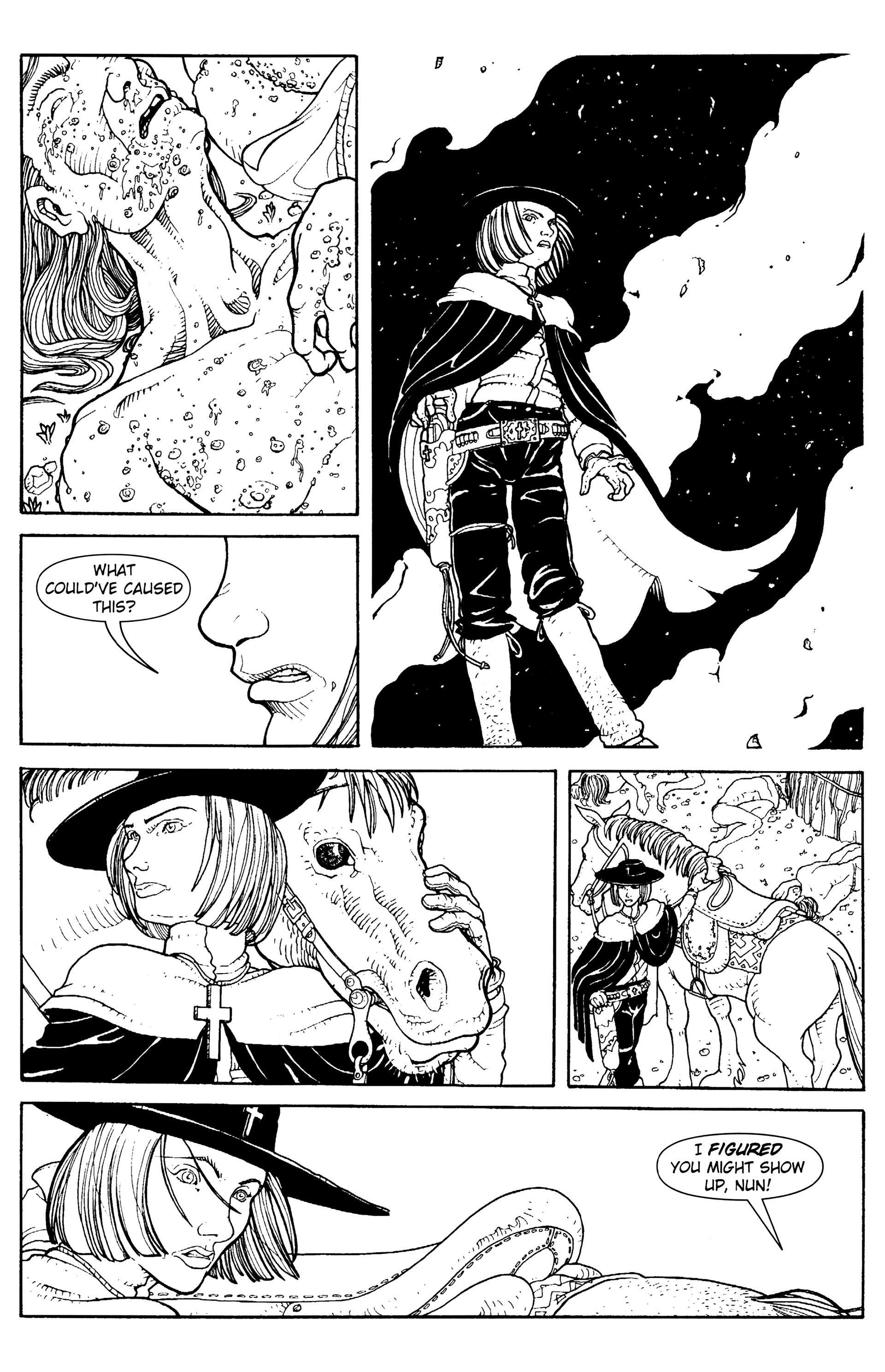 Read online Warrior Nun: Black & White comic -  Issue #12 - 13