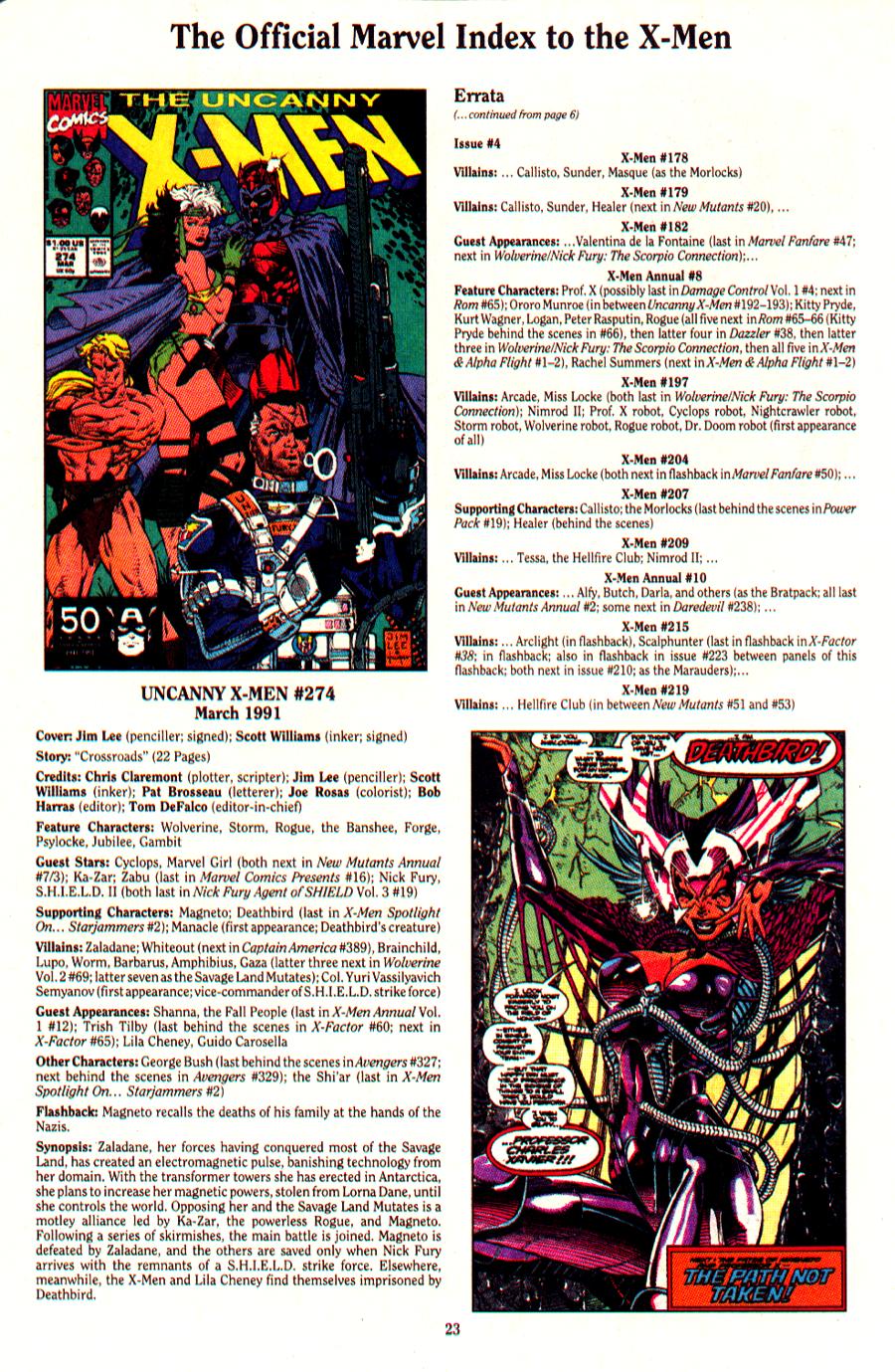 Read online The Official Marvel Index To The X-Men (1994) comic -  Issue #5 - 26