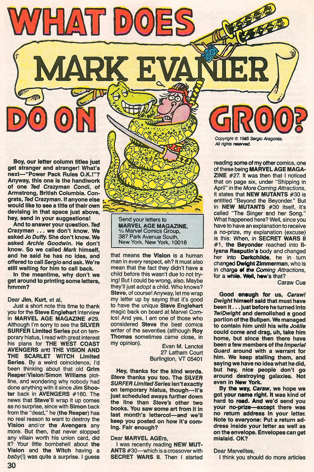 Read online Marvel Age comic -  Issue #33 - 31