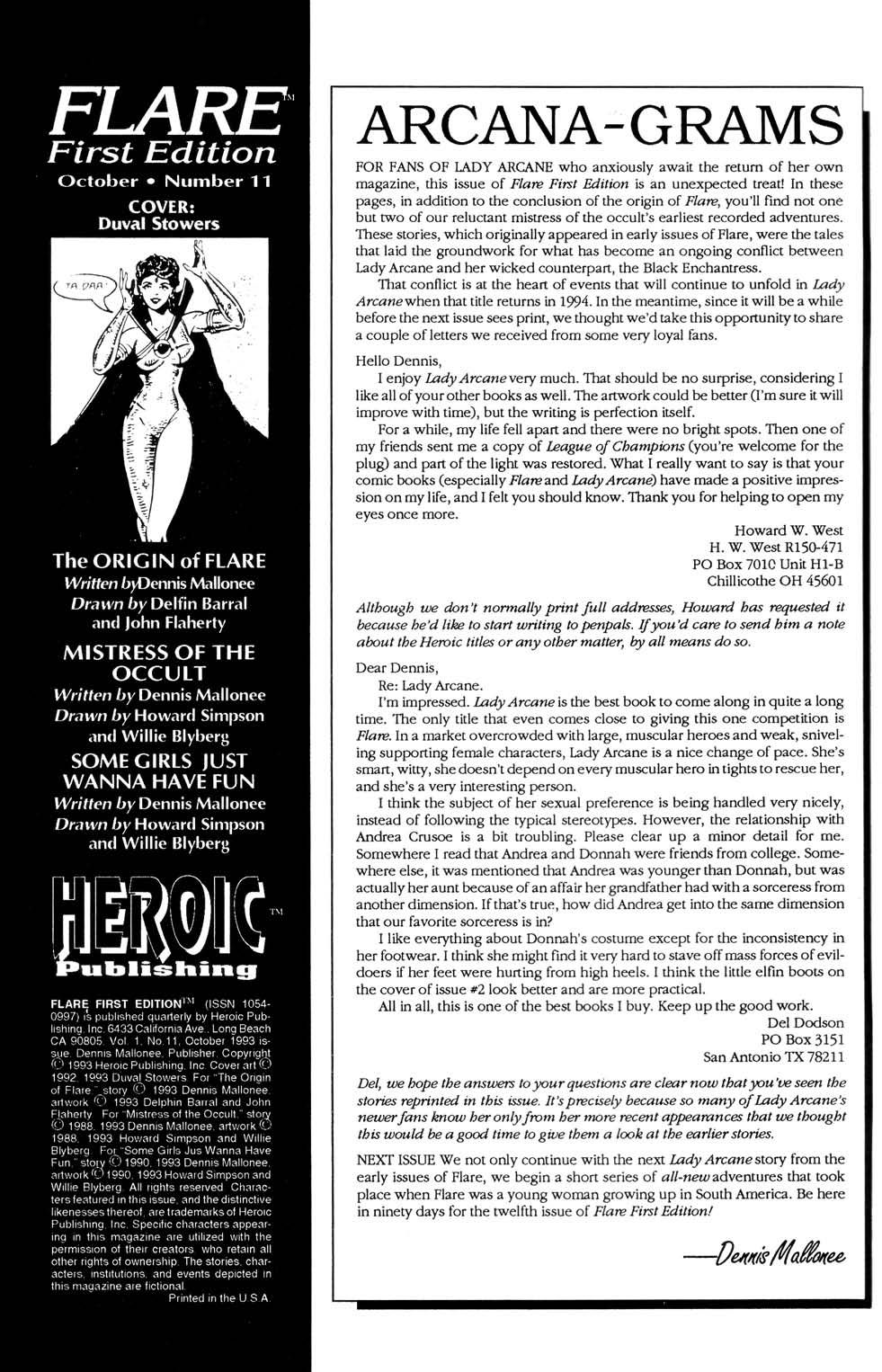 Read online Flare First Edition comic -  Issue #11 - 2