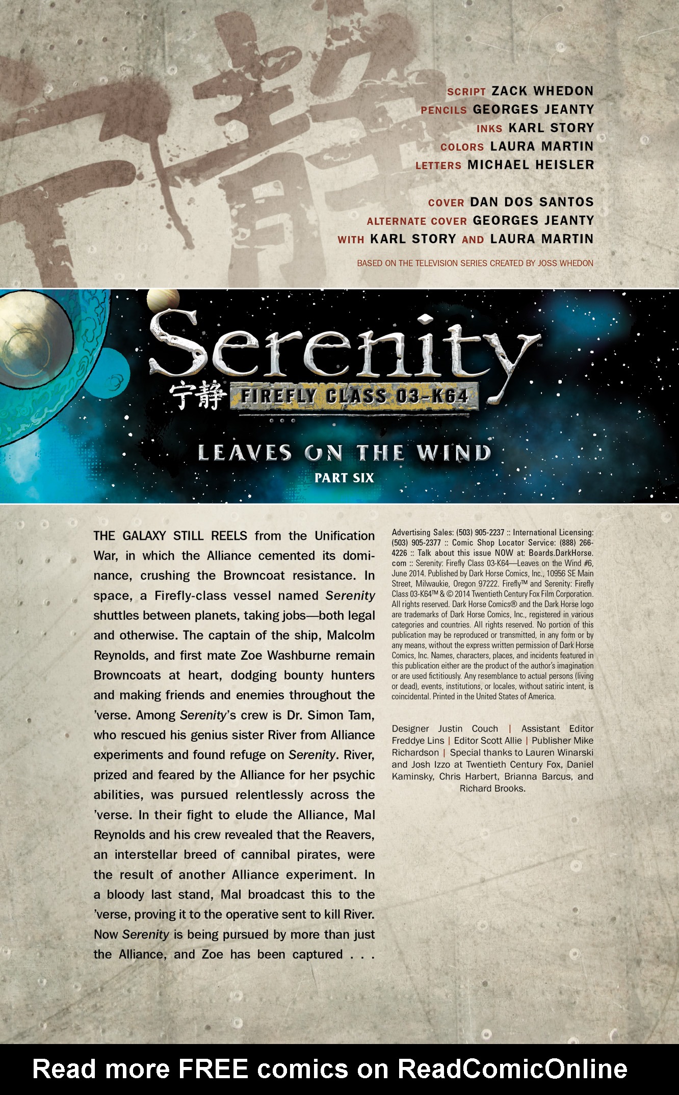 Read online Serenity: Firefly Class 03-K64  Leaves on the Wind comic -  Issue #6 - 2