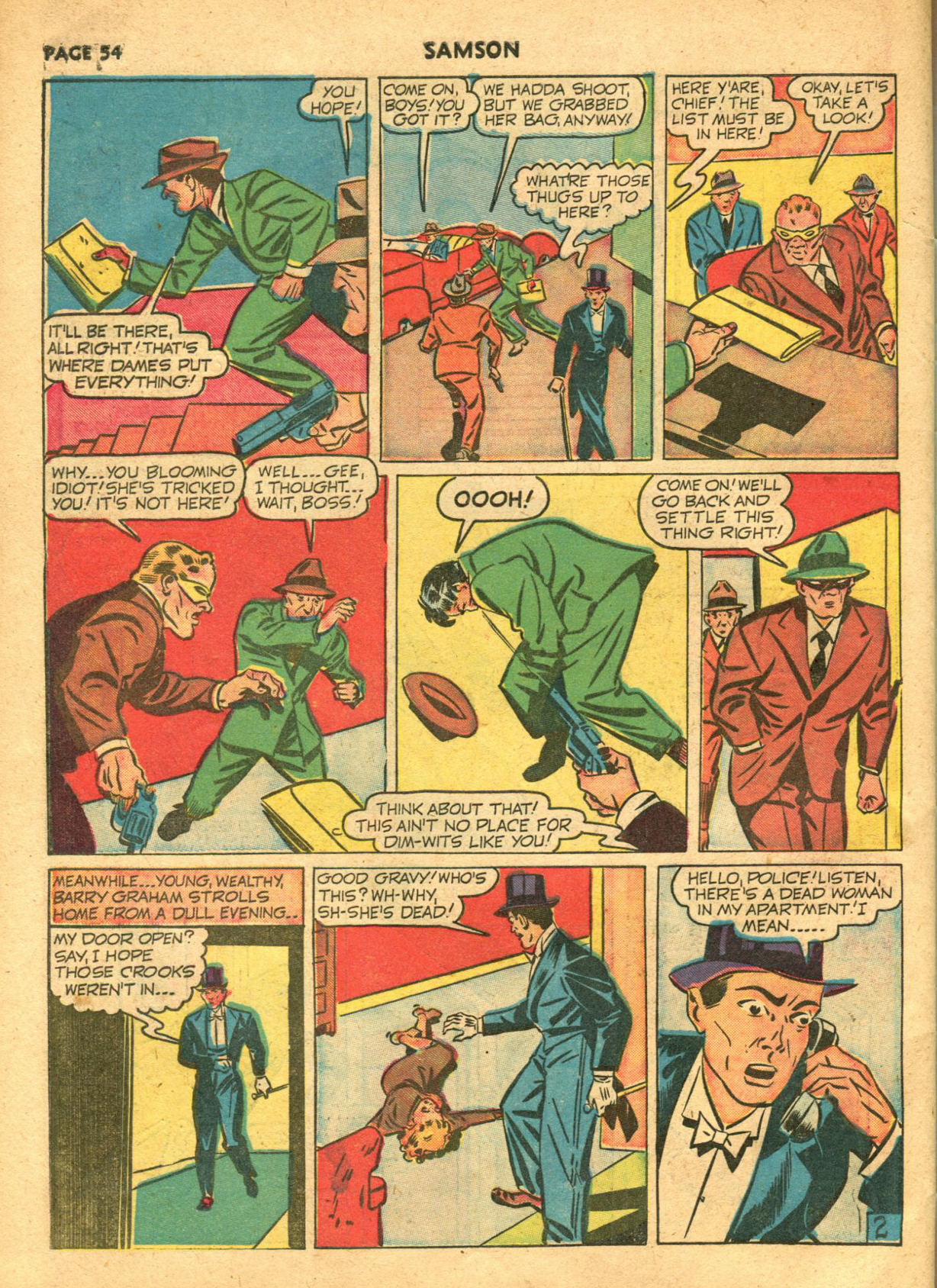 Read online Samson (1940) comic -  Issue #6 - 56