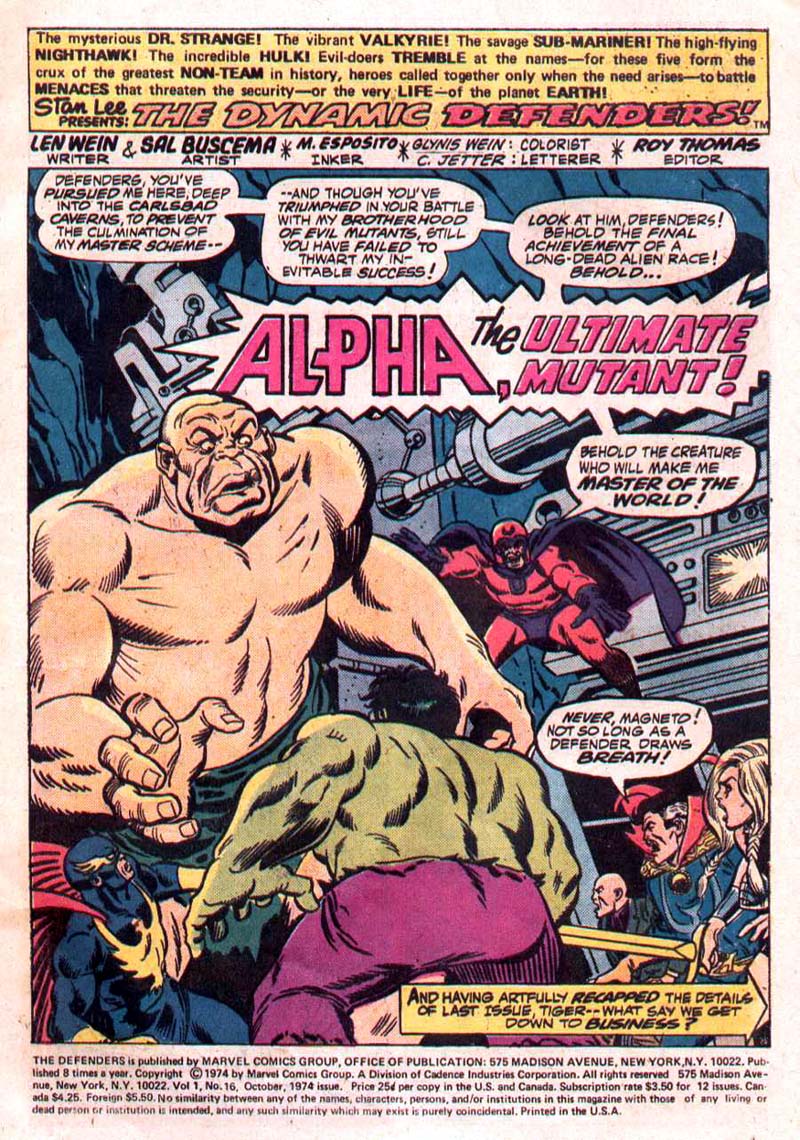 Read online The Defenders (1972) comic -  Issue #16 - 2