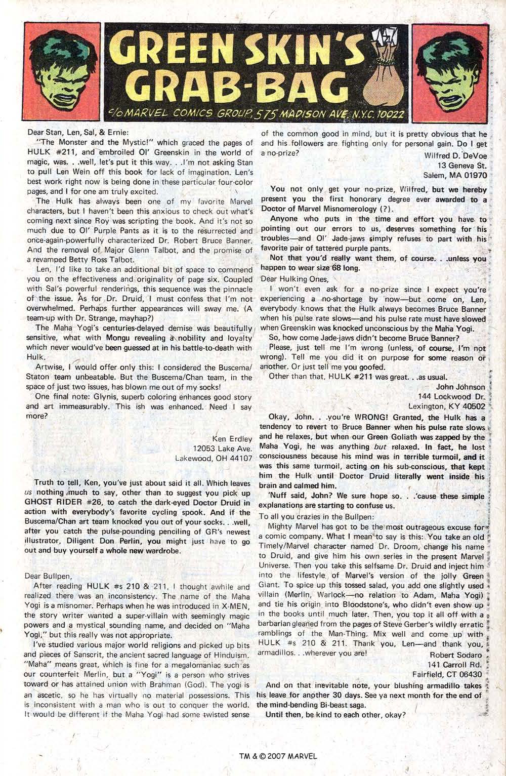 Read online The Incredible Hulk (1968) comic -  Issue #216 - 21