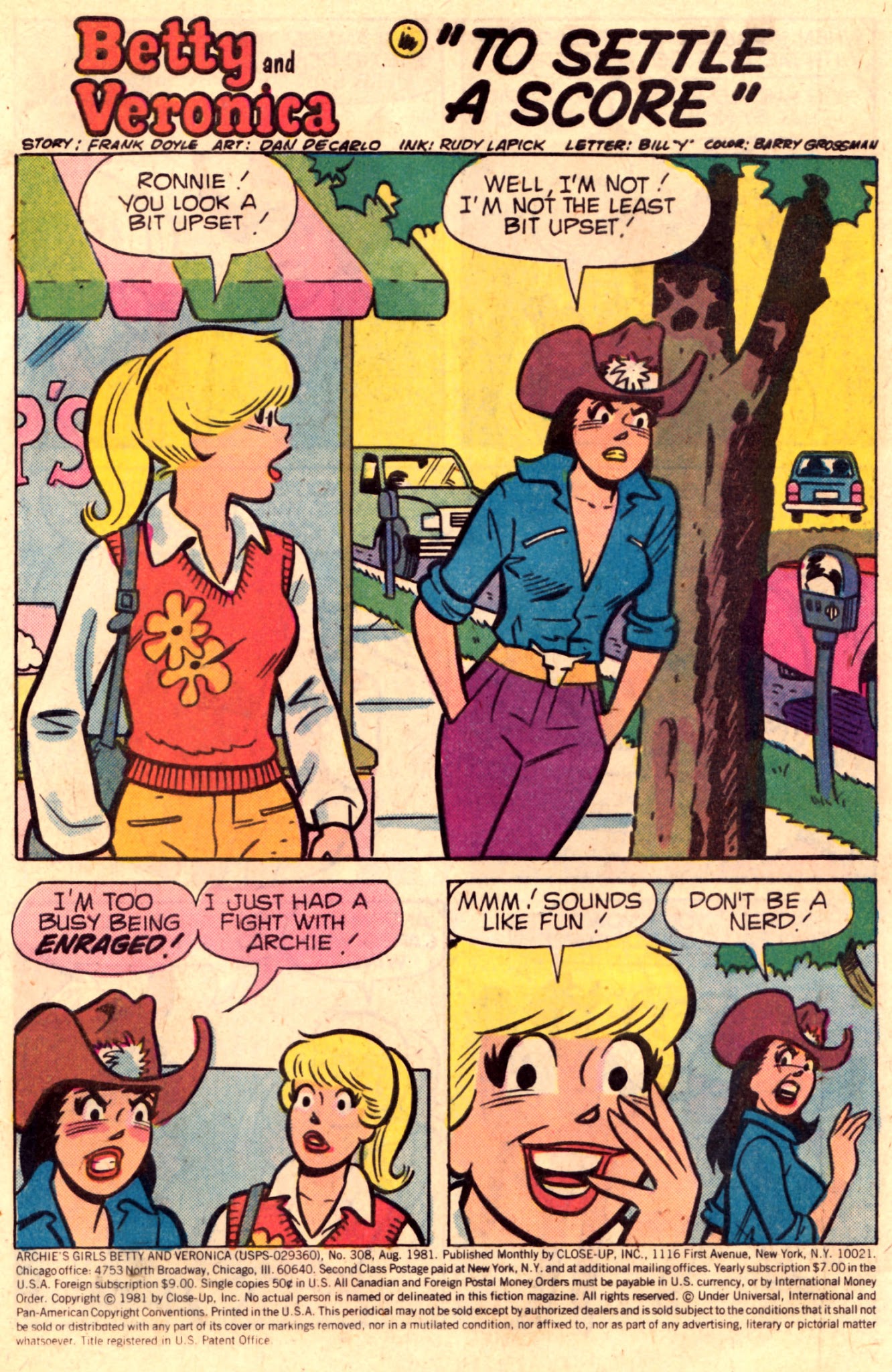 Read online Archie's Girls Betty and Veronica comic -  Issue #308 - 2