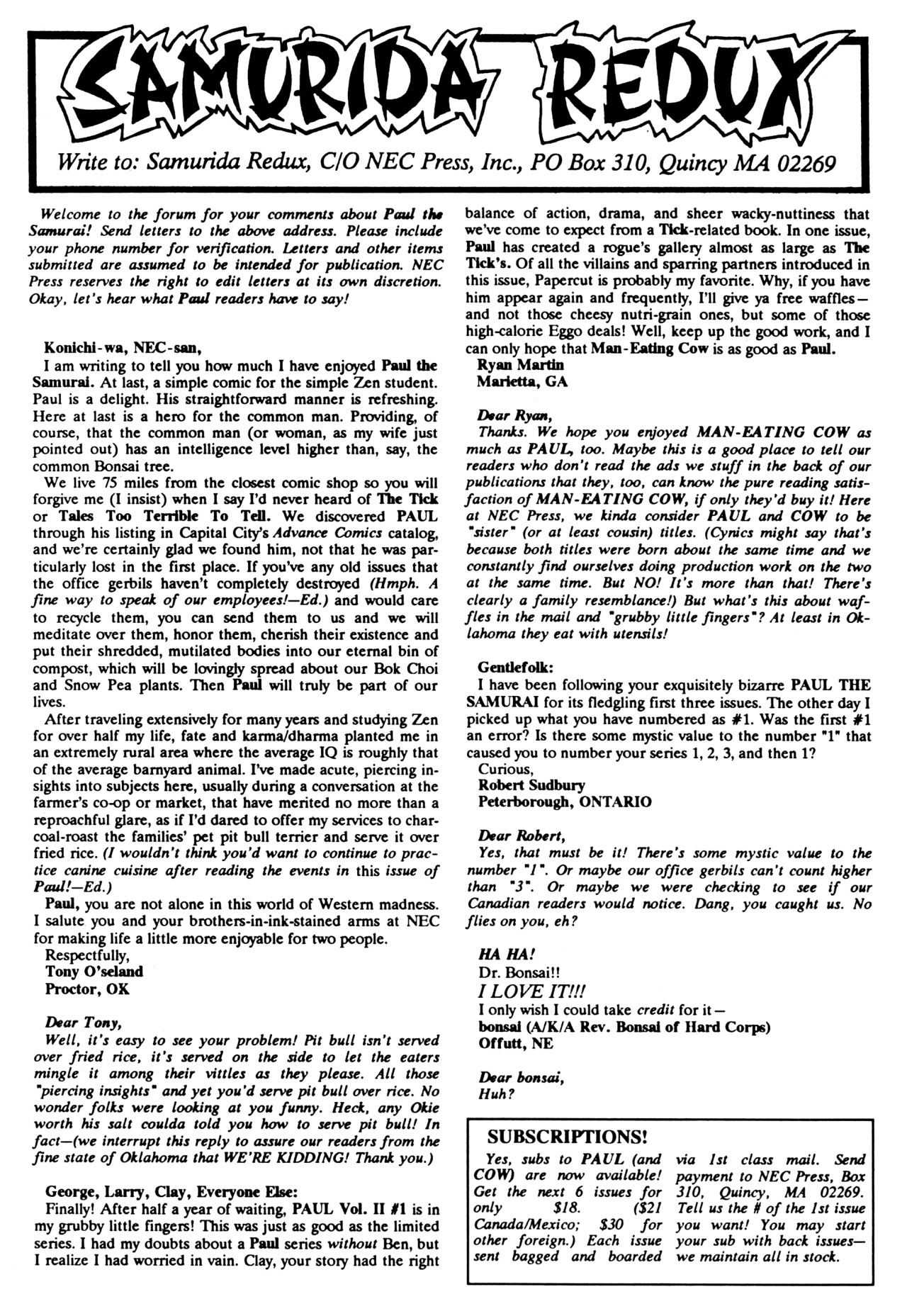 Read online Paul the Samurai (1992) comic -  Issue #3 - 30