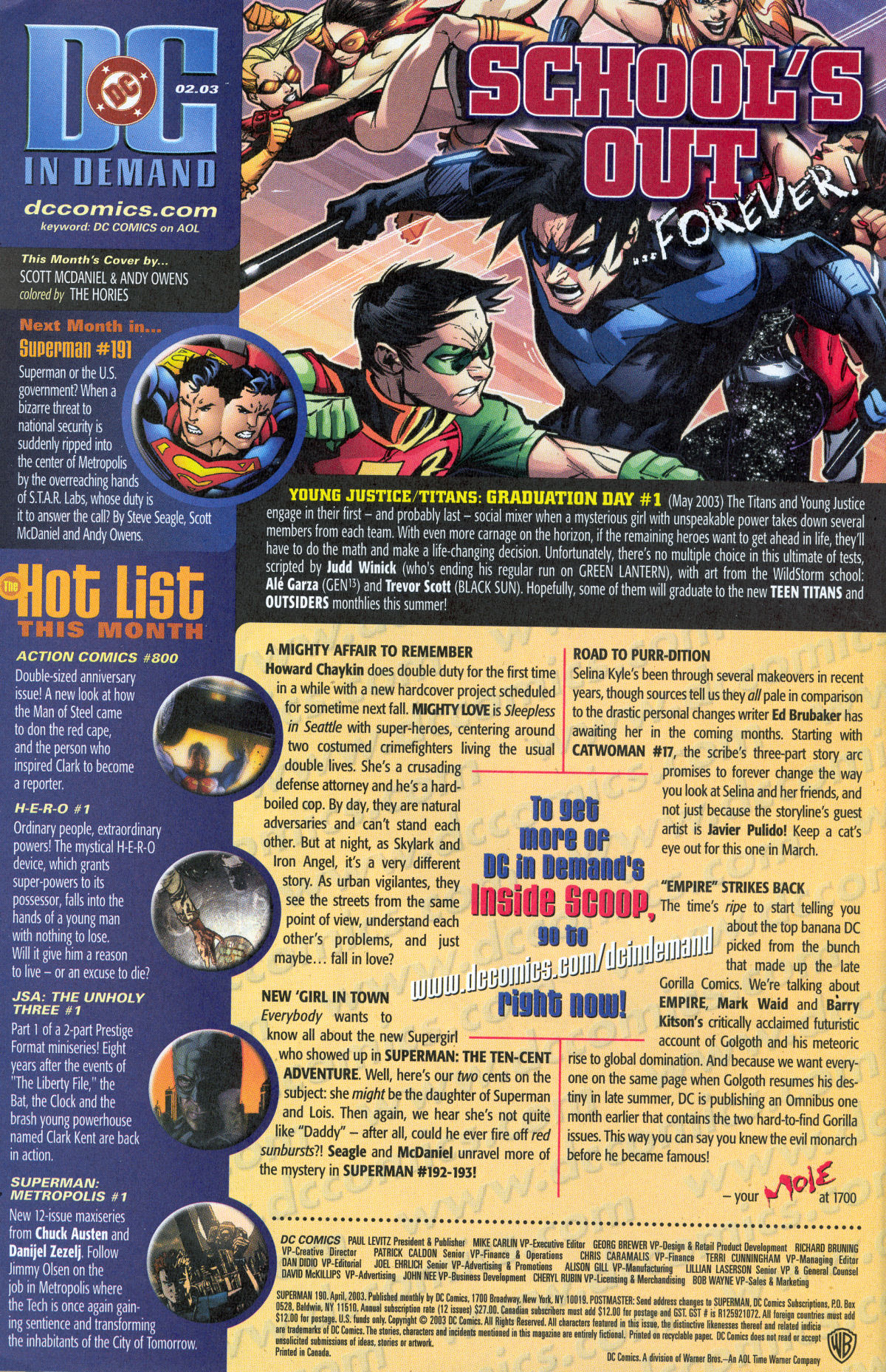 Read online Superman (1987) comic -  Issue #190 - 61