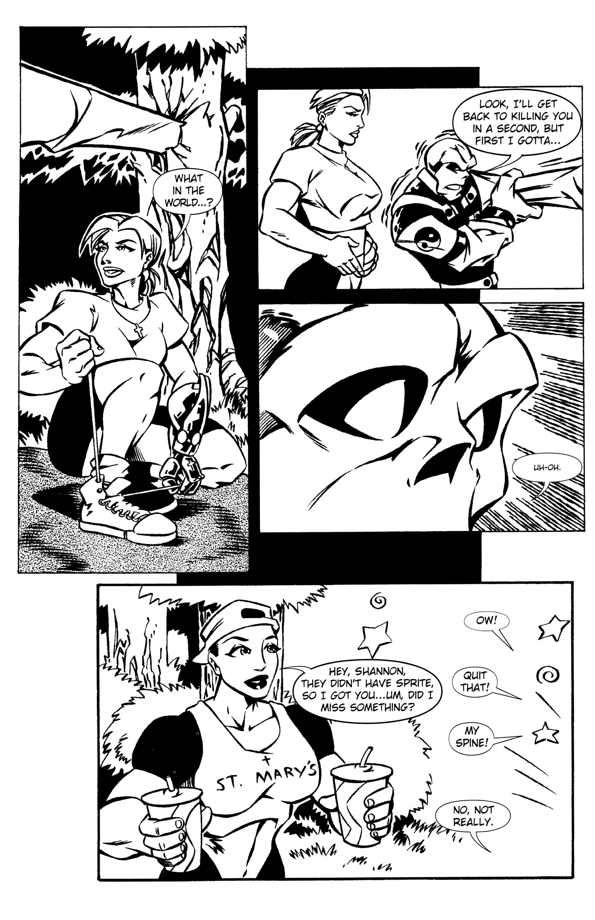 Read online Warrior Nun: Black & White comic -  Issue #8 - 17