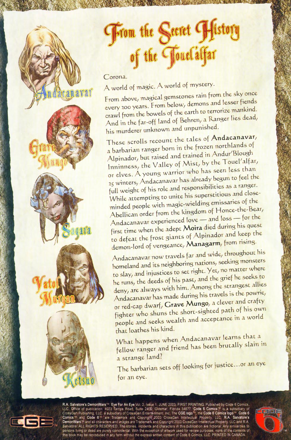 Read online R.A. Salvatore's DemonWars: Eye for an Eye comic -  Issue #1 - 2