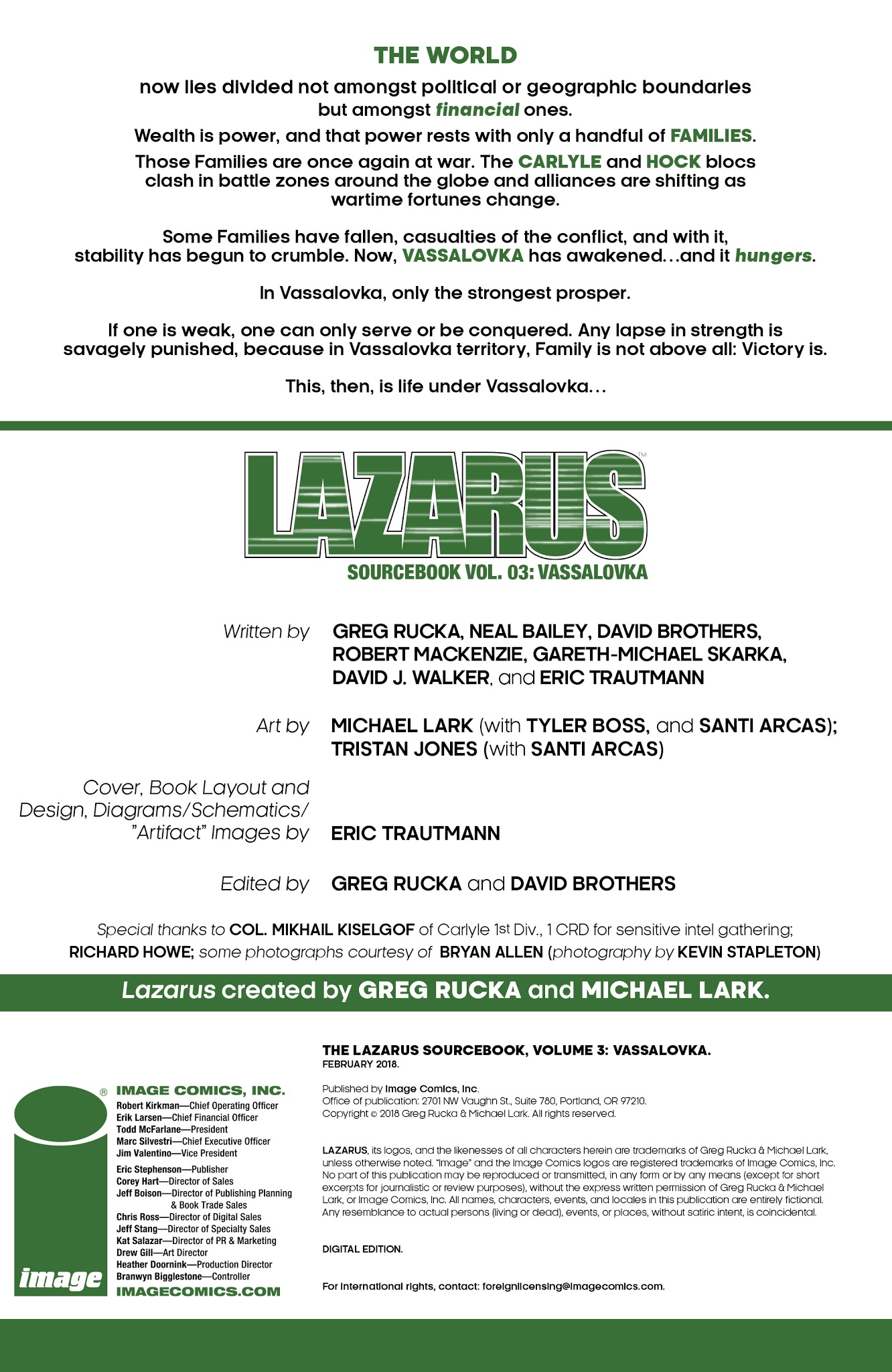 Read online Lazarus Sourcebook comic -  Issue # Vol. 3 - 2