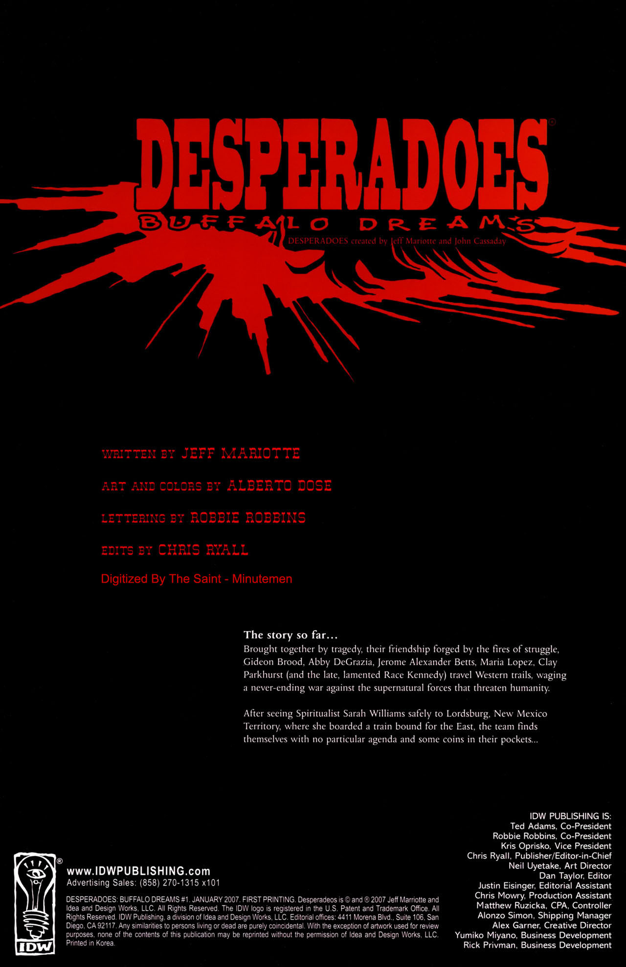 Read online Desperadoes: Buffalo Dreams comic -  Issue #1 - 2