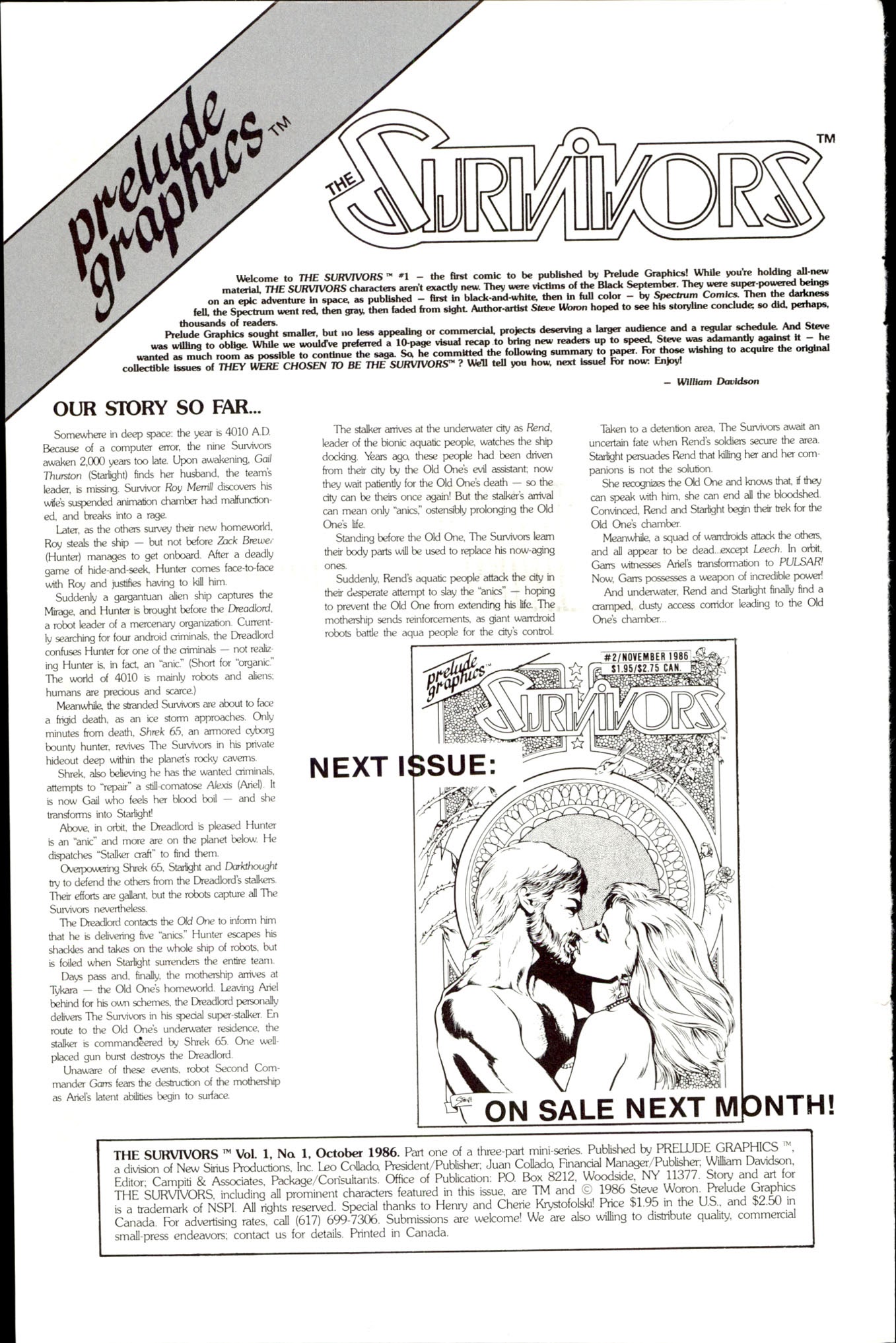 Read online The Survivors (1986) comic -  Issue #1 - 2