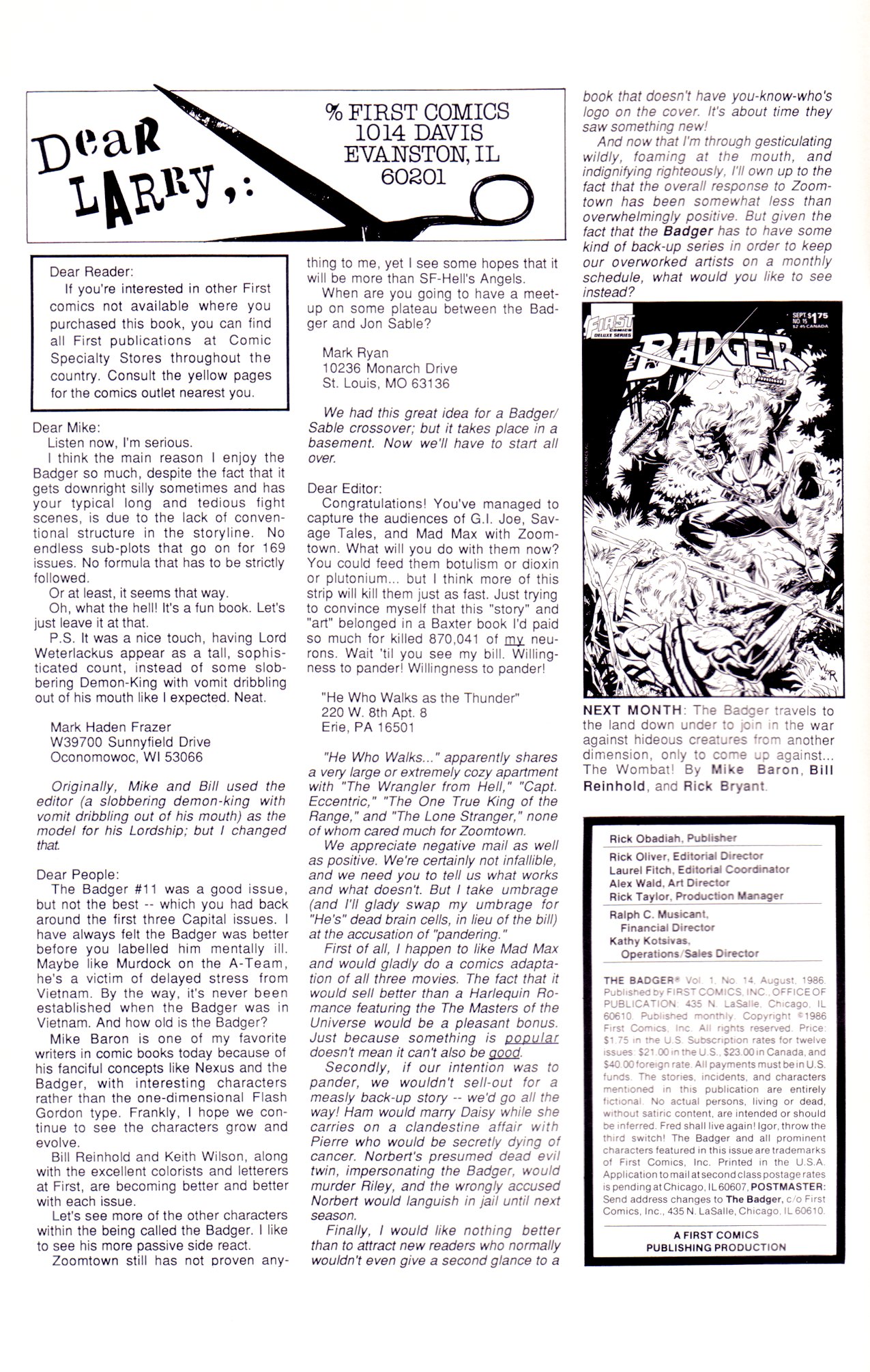 Read online The Badger comic -  Issue #14 - 2