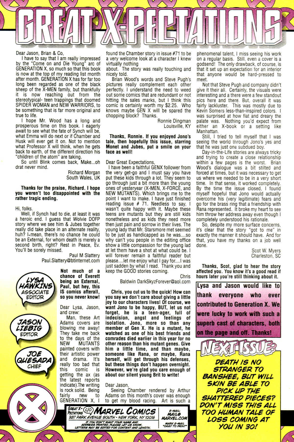 Read online Generation X comic -  Issue #72 - 25