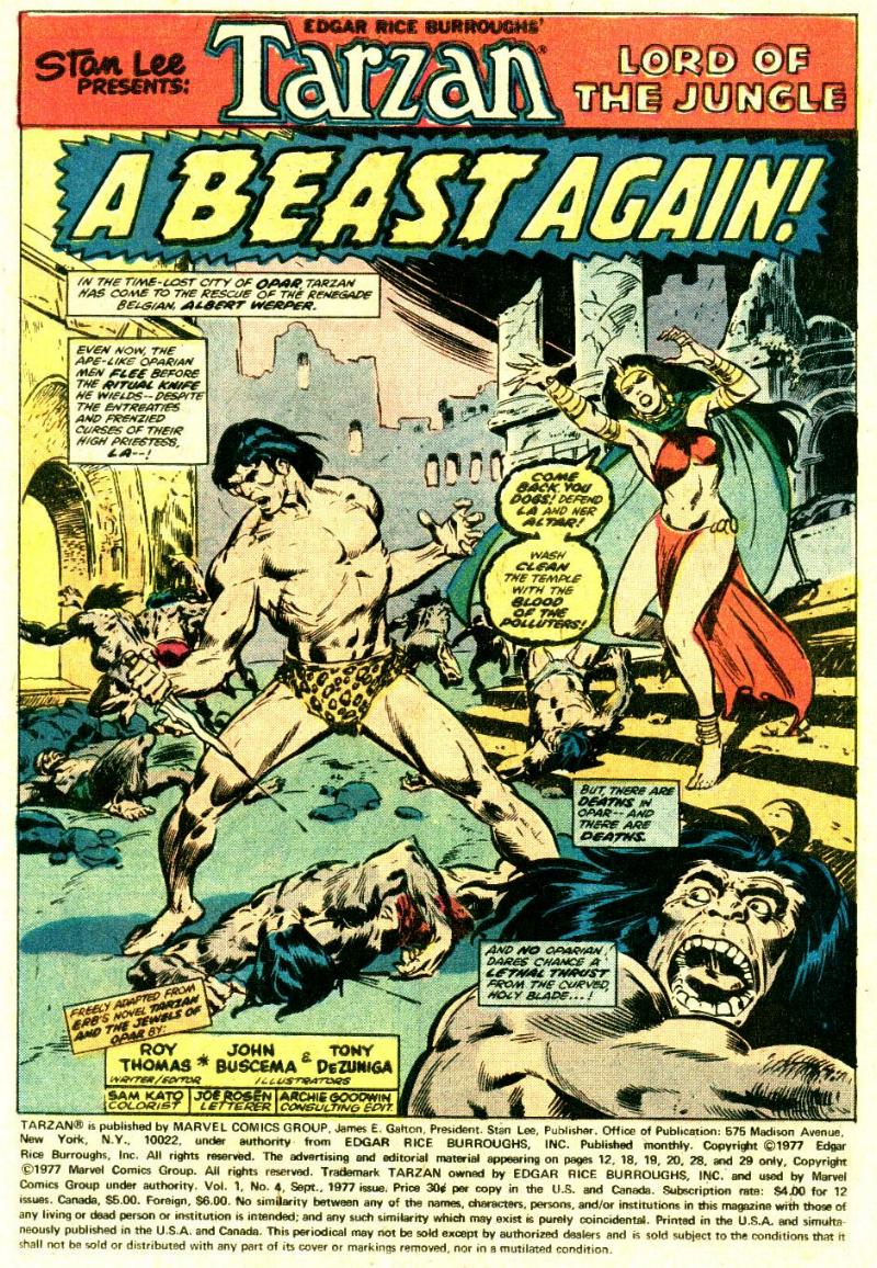 Read online Tarzan (1977) comic -  Issue #4 - 2