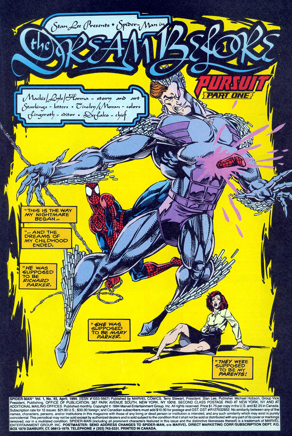 Read online Spider-Man (1990) comic -  Issue #45 - The Dream Before - 2