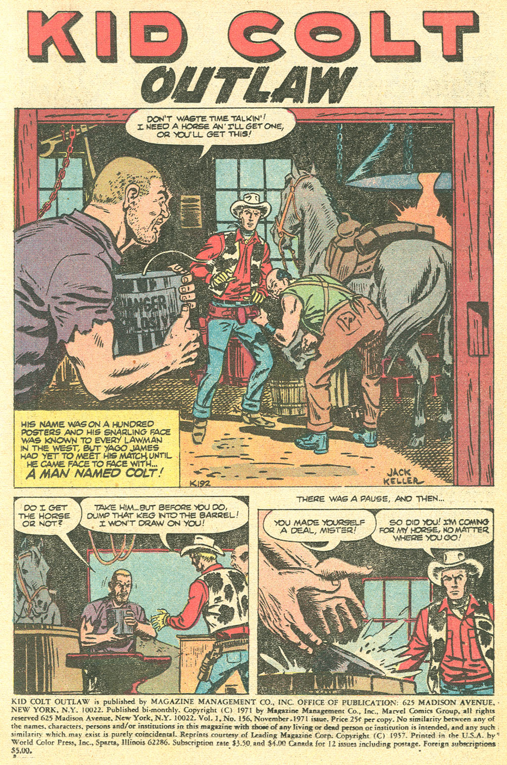 Read online Kid Colt Outlaw comic -  Issue #156 - 3