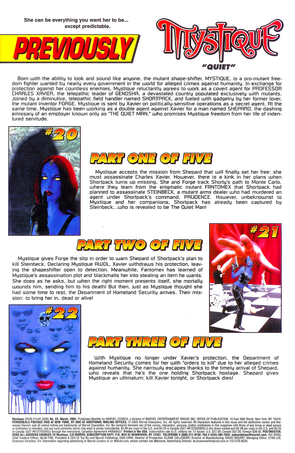 Read online Mystique comic -  Issue #23 - 2