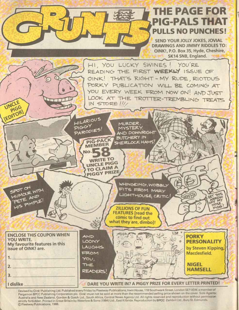 Read online Oink! comic -  Issue #45 - 2