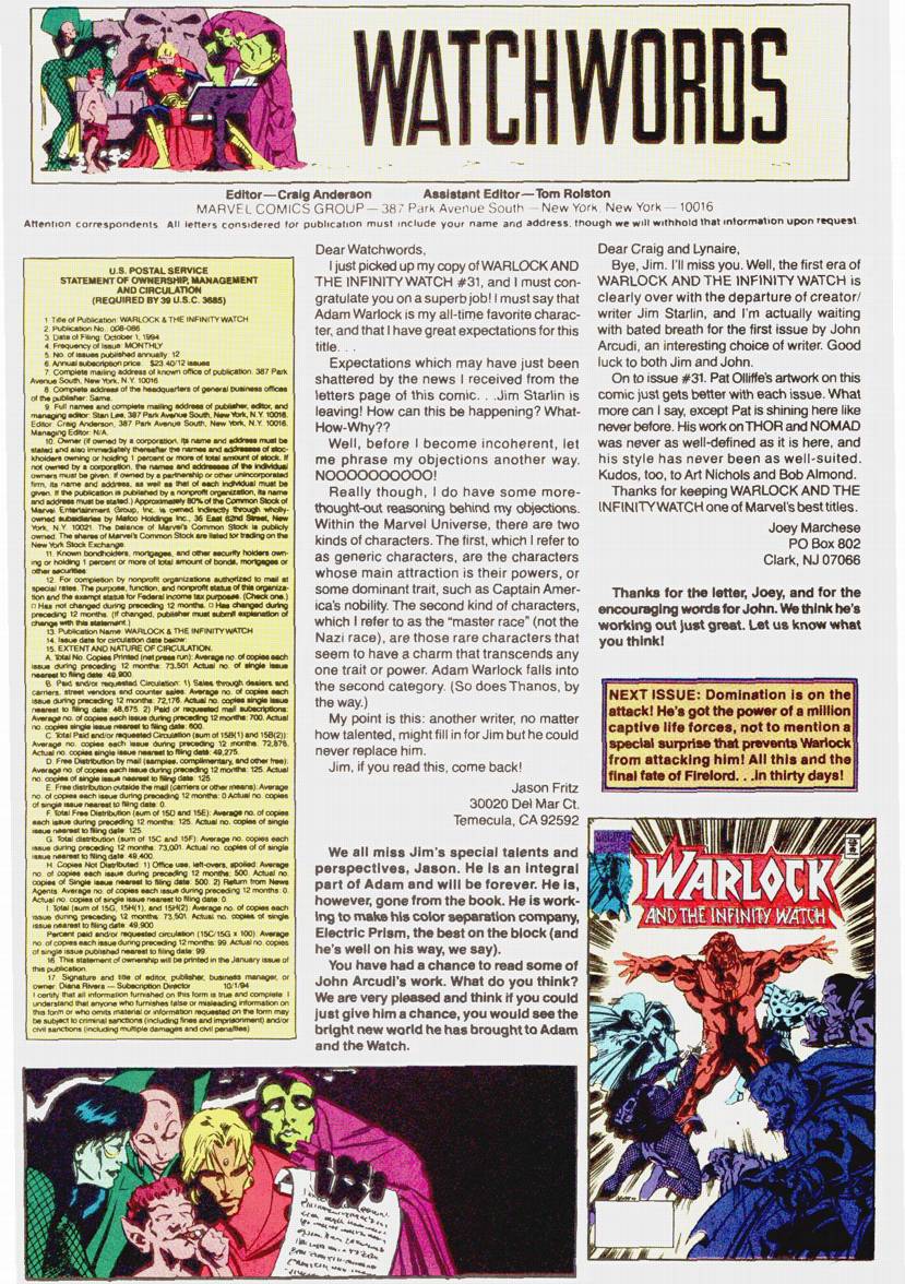 Read online Warlock and the Infinity Watch comic -  Issue #38 - 25