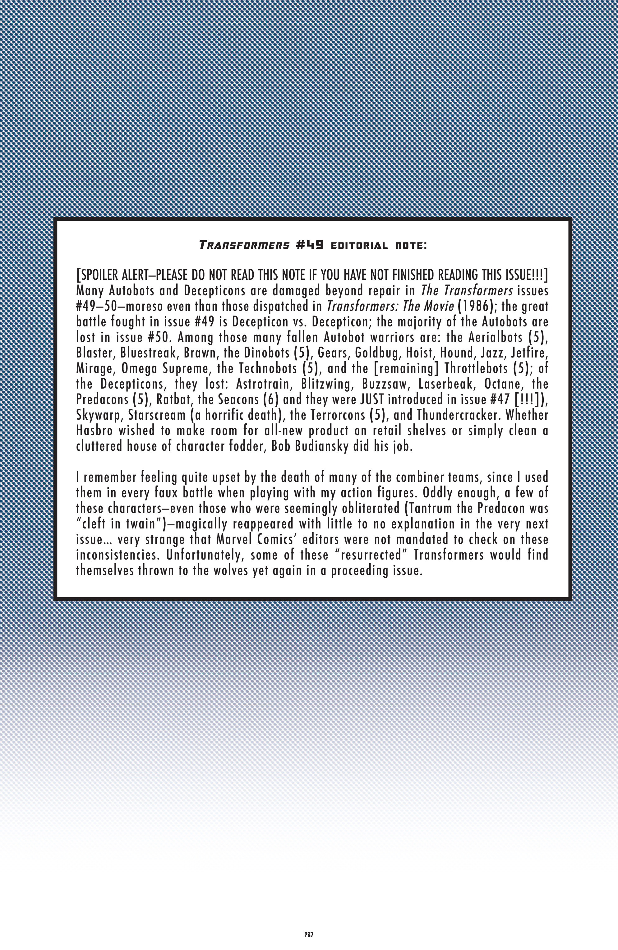 Read online The Transformers Classics comic -  Issue # TPB 4 - 238