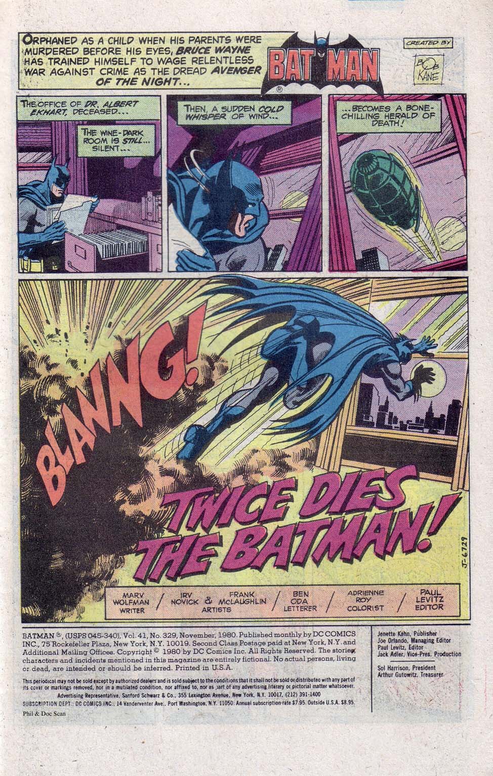 Read online Batman (1940) comic -  Issue #329 - 2