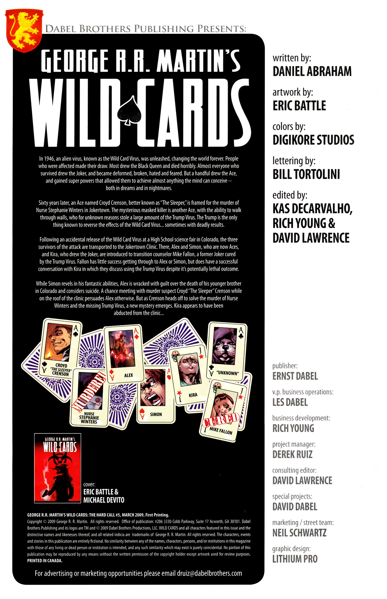 Read online George R.R. Martin's Wild Cards: The Hard Call comic -  Issue #5 - 2