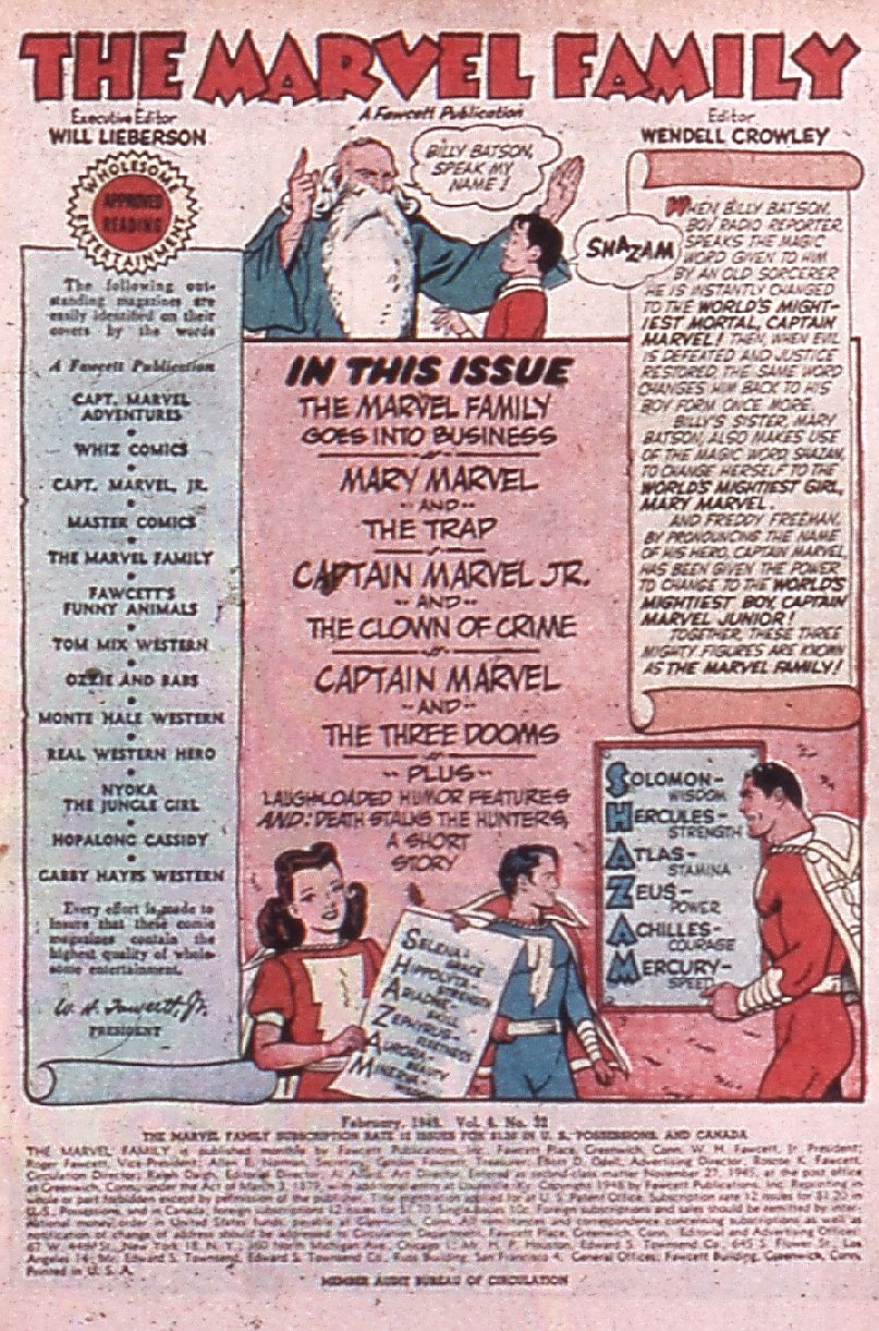 Read online The Marvel Family comic -  Issue #32 - 3