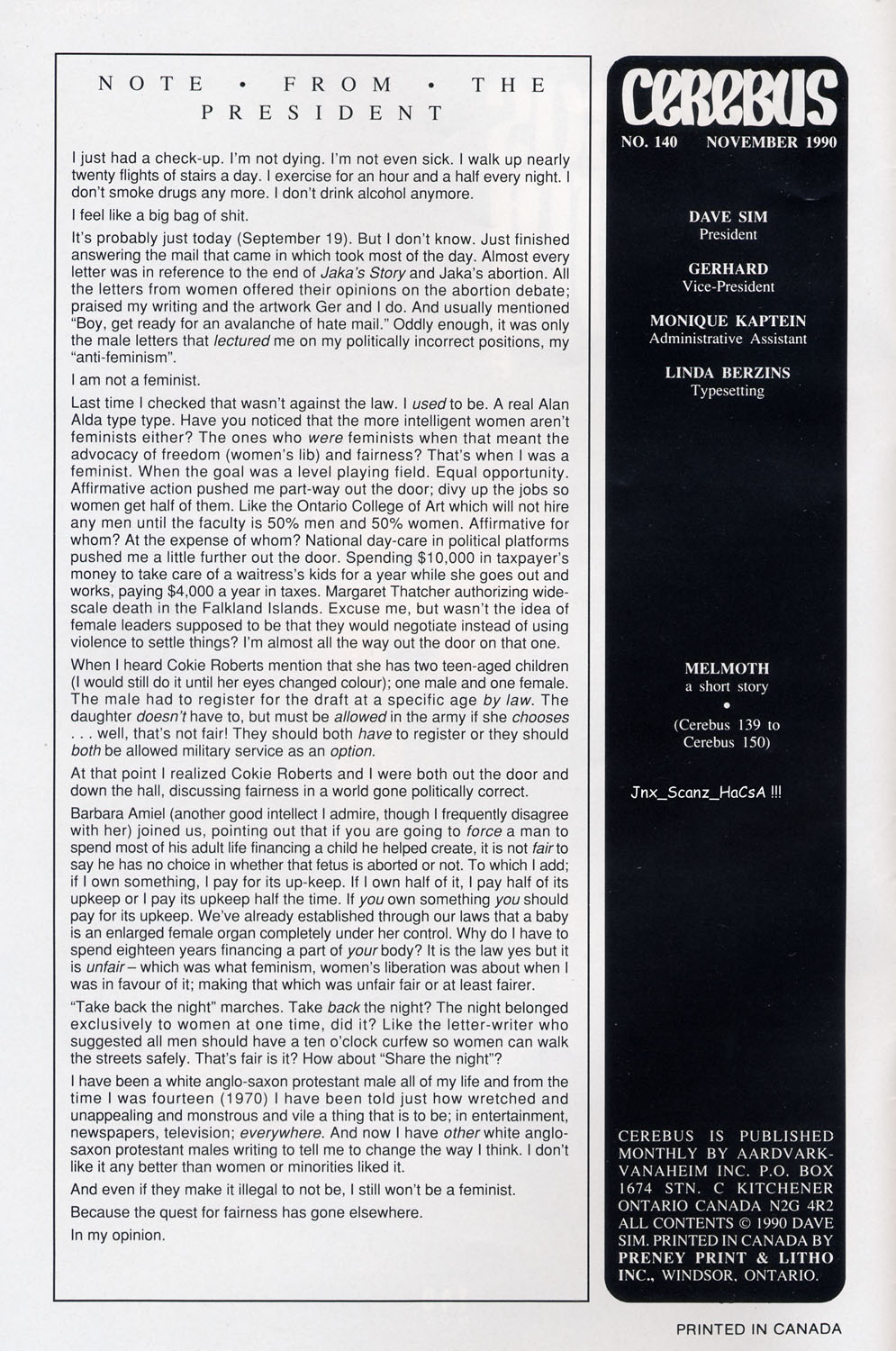 Cerebus Issue #140 #139 - English 2