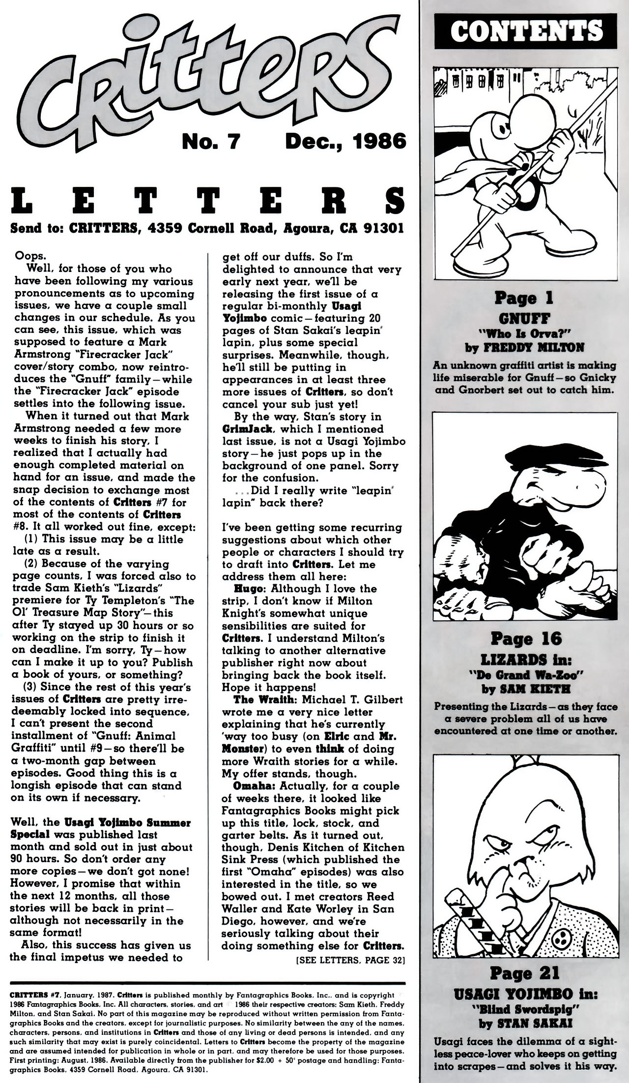 Read online Critters comic -  Issue #7 - 2