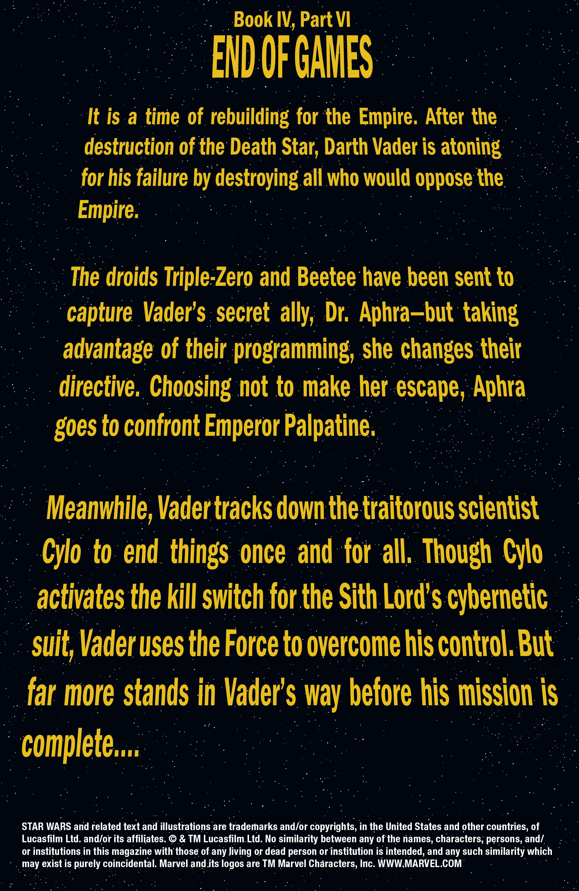 Read online Darth Vader comic -  Issue #25 - 2