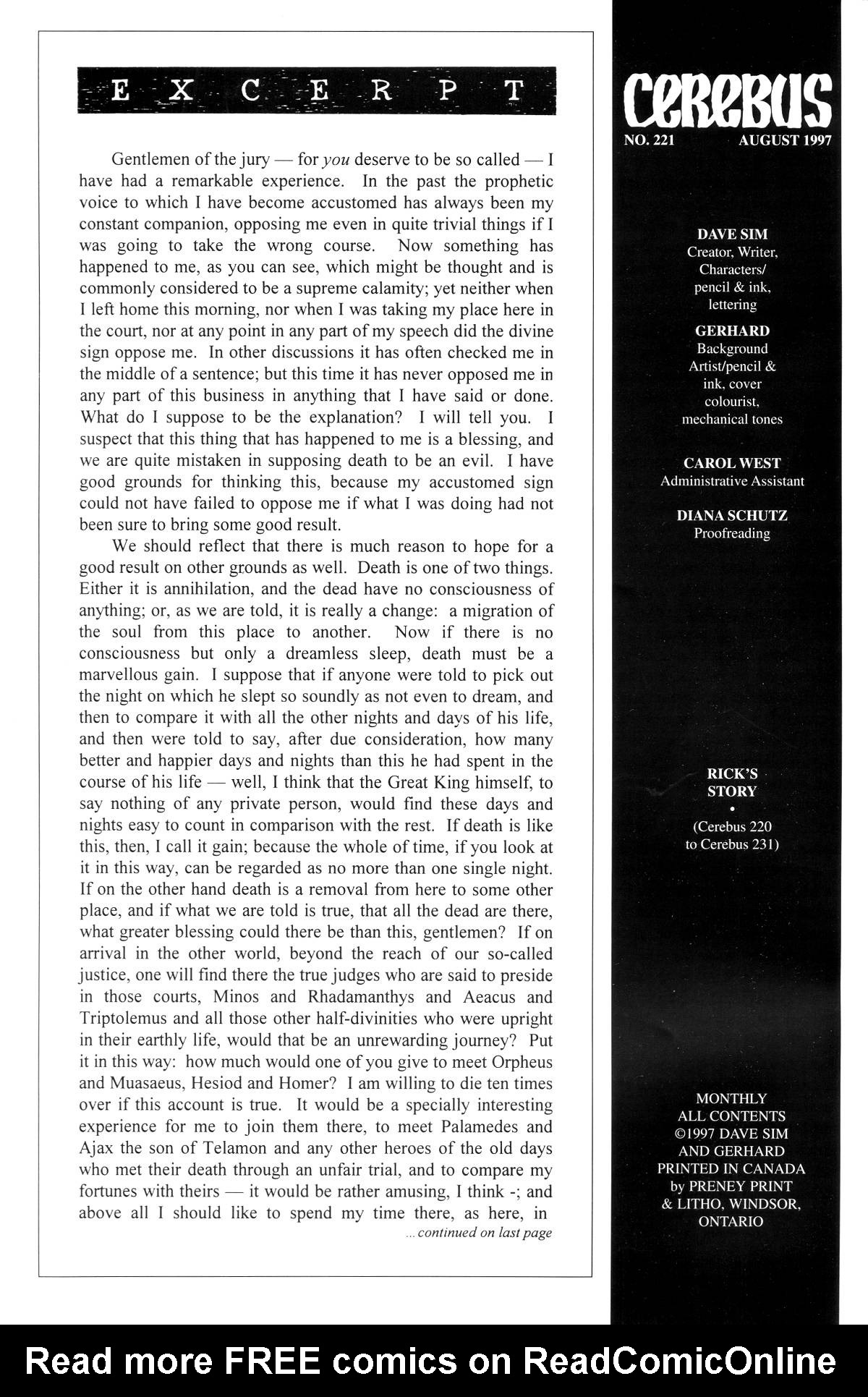 Cerebus Issue #221 #220 - English 2