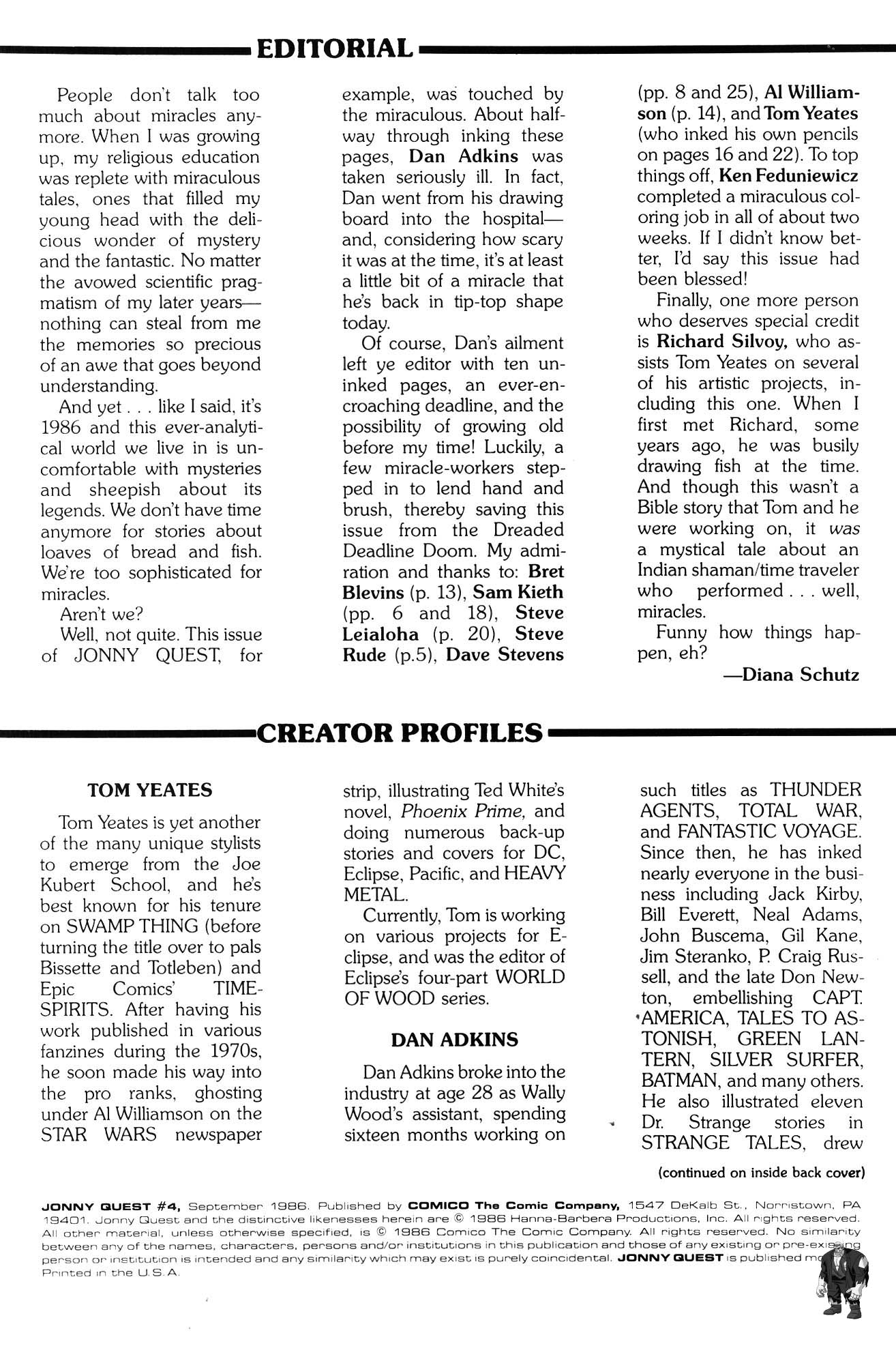 Read online Jonny Quest comic -  Issue #4 - 3