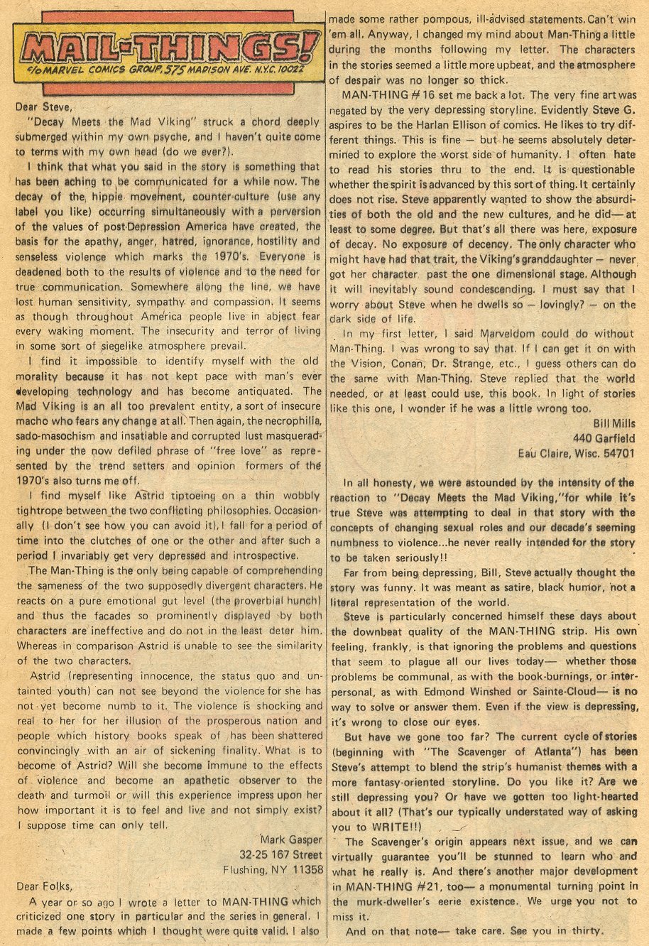 Read online Man-Thing (1974) comic -  Issue #20 - 14