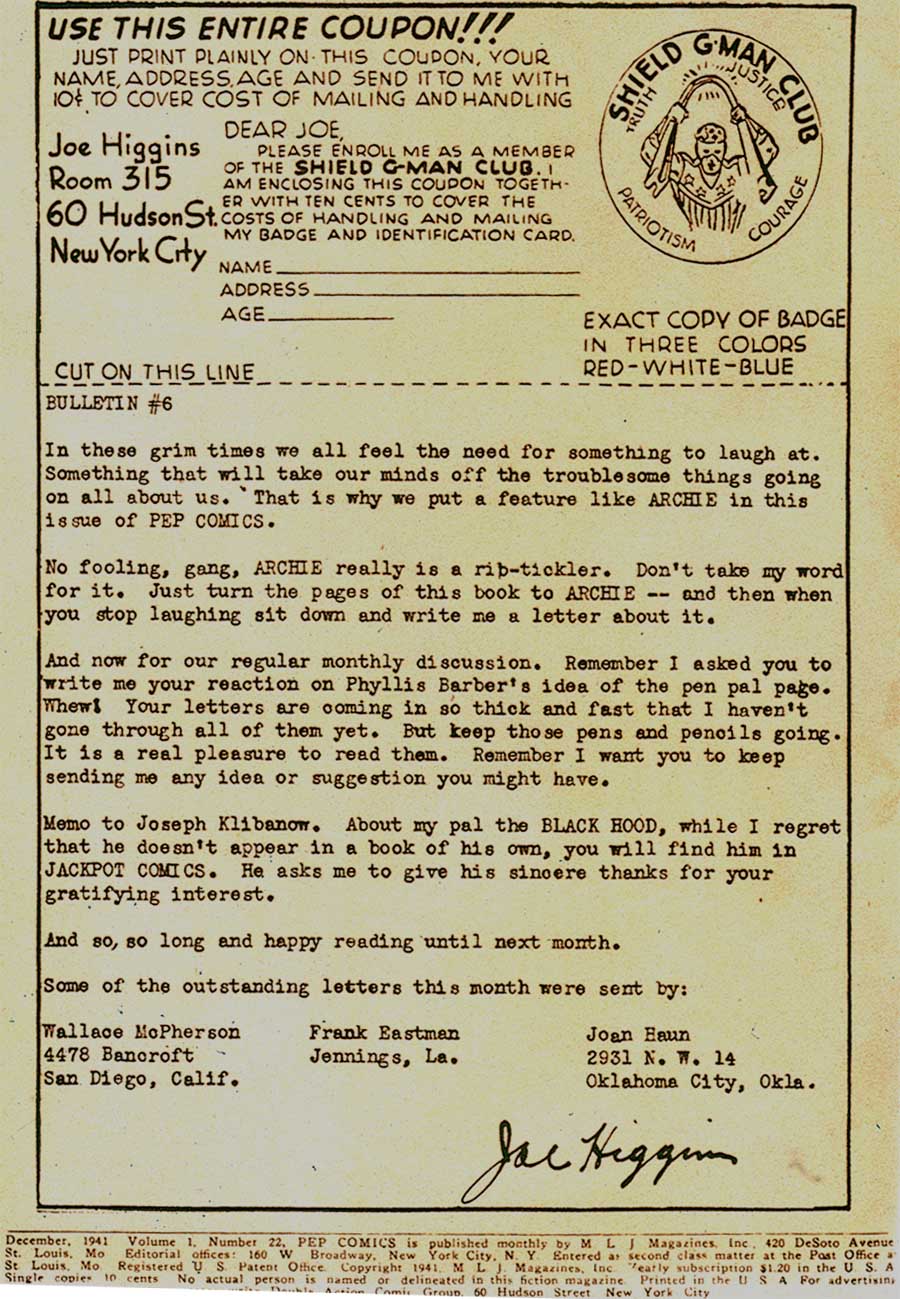 Read online Pep Comics comic -  Issue #22 - 2