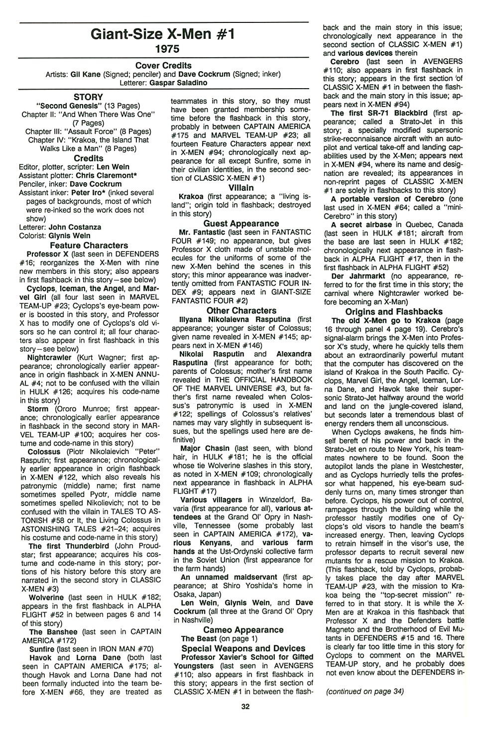 Read online The Official Marvel Index To The X-Men comic -  Issue #4 - 34