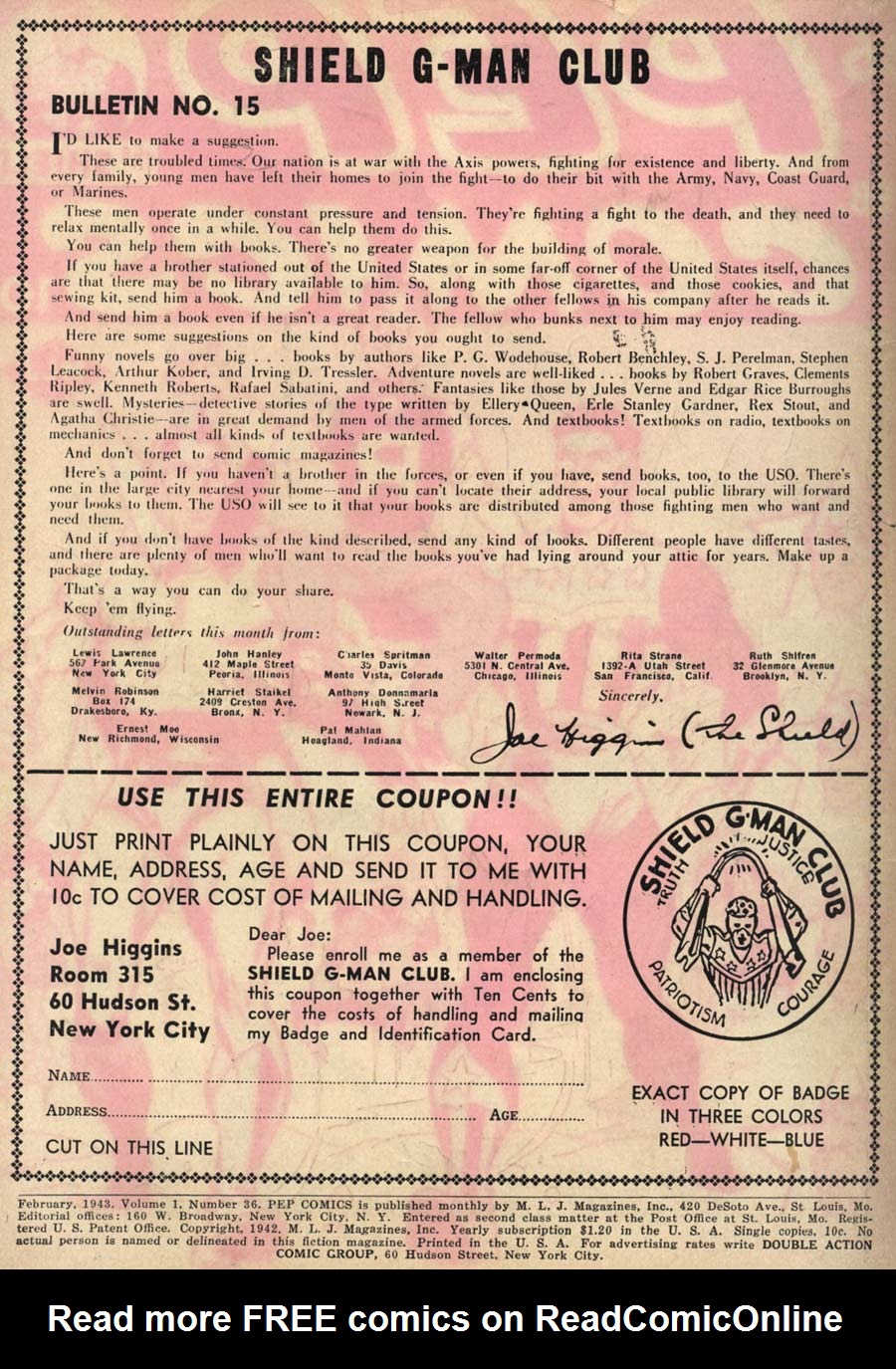 Read online Pep Comics comic -  Issue #36 - 2