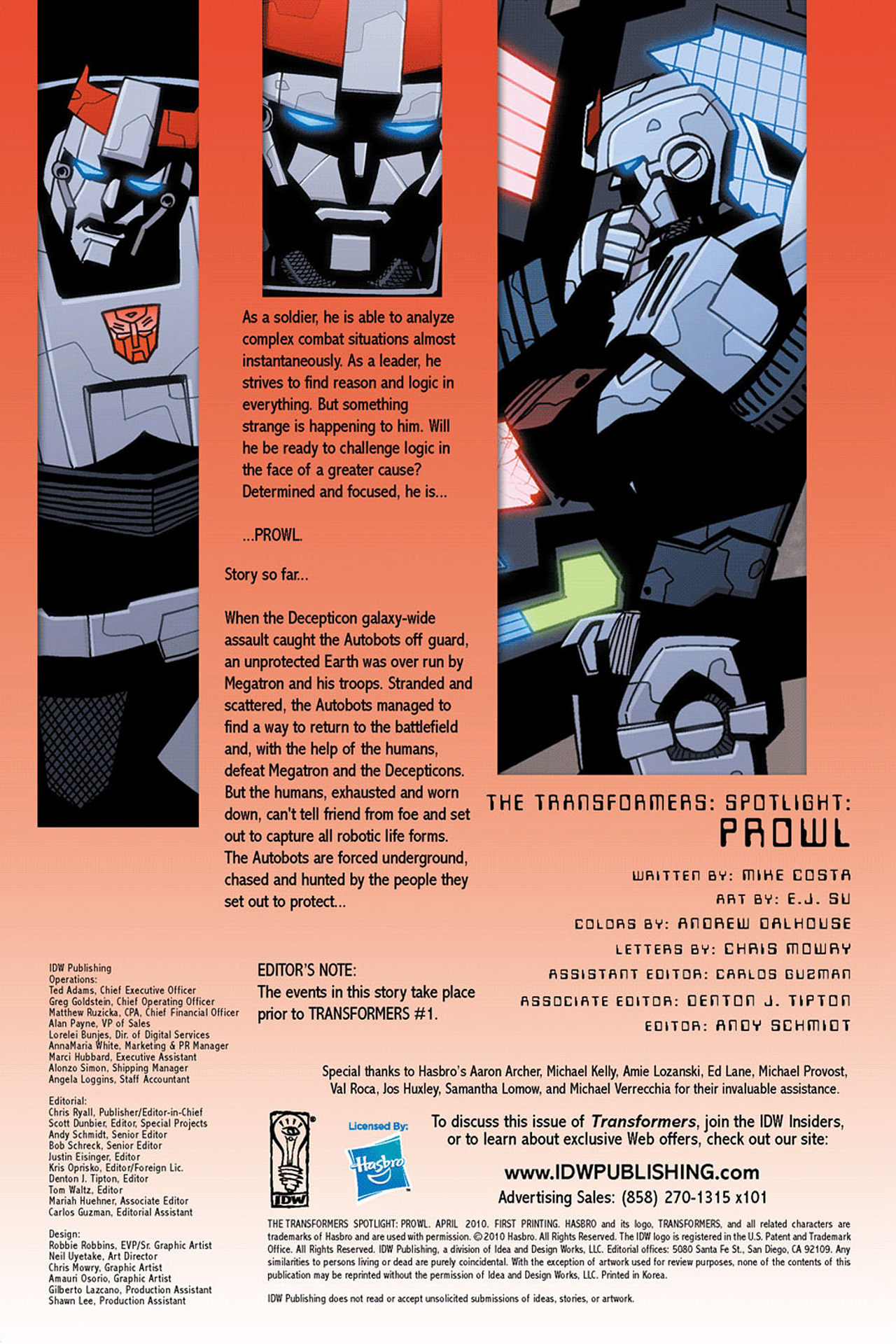 Read online The Transformers Spotlight: Prowl comic -  Issue # Full - 3