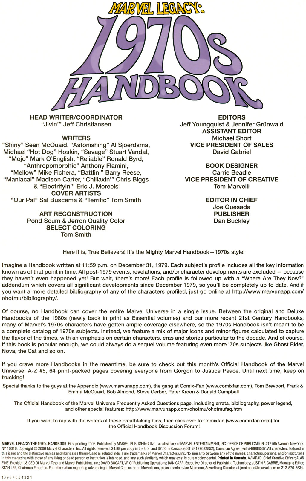 Read online Marvel Legacy: The 1970's Handbook comic -  Issue # Full - 2