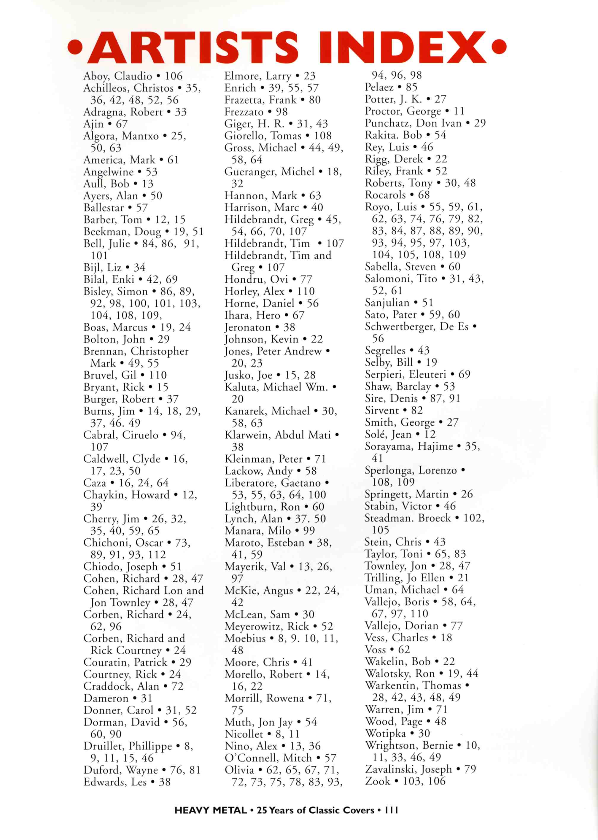 Read online Heavy Metal: 25 Years of Classic Covers comic -  Issue # TPB - 117