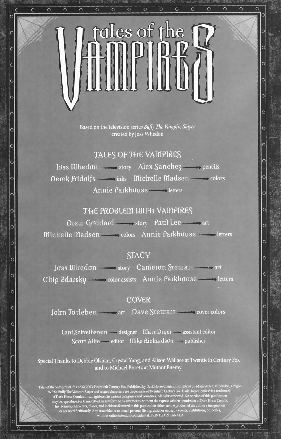 Read online Tales of the Vampires comic -  Issue #1 - 2