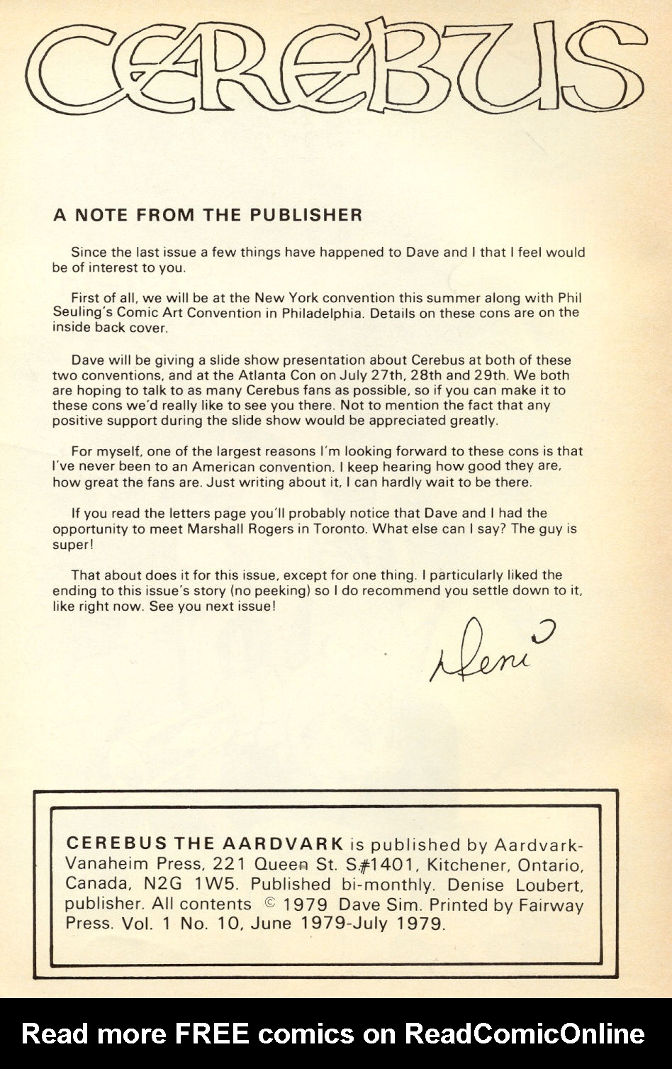 Read online Cerebus comic -  Issue #10 - 3