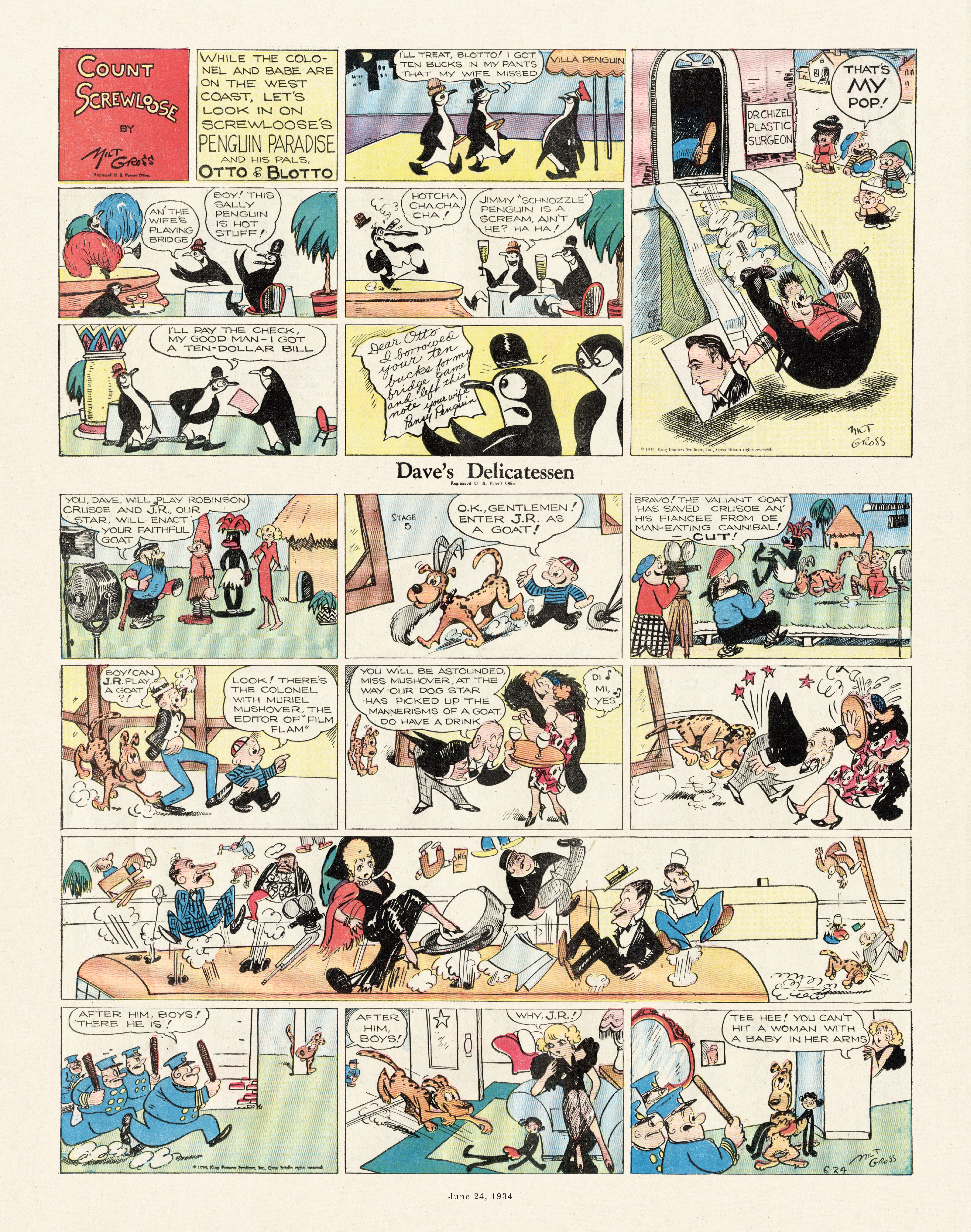 Read online Gross Exaggerations: The Meshuga Comic Strips of Milt Gross comic -  Issue # TPB - 132