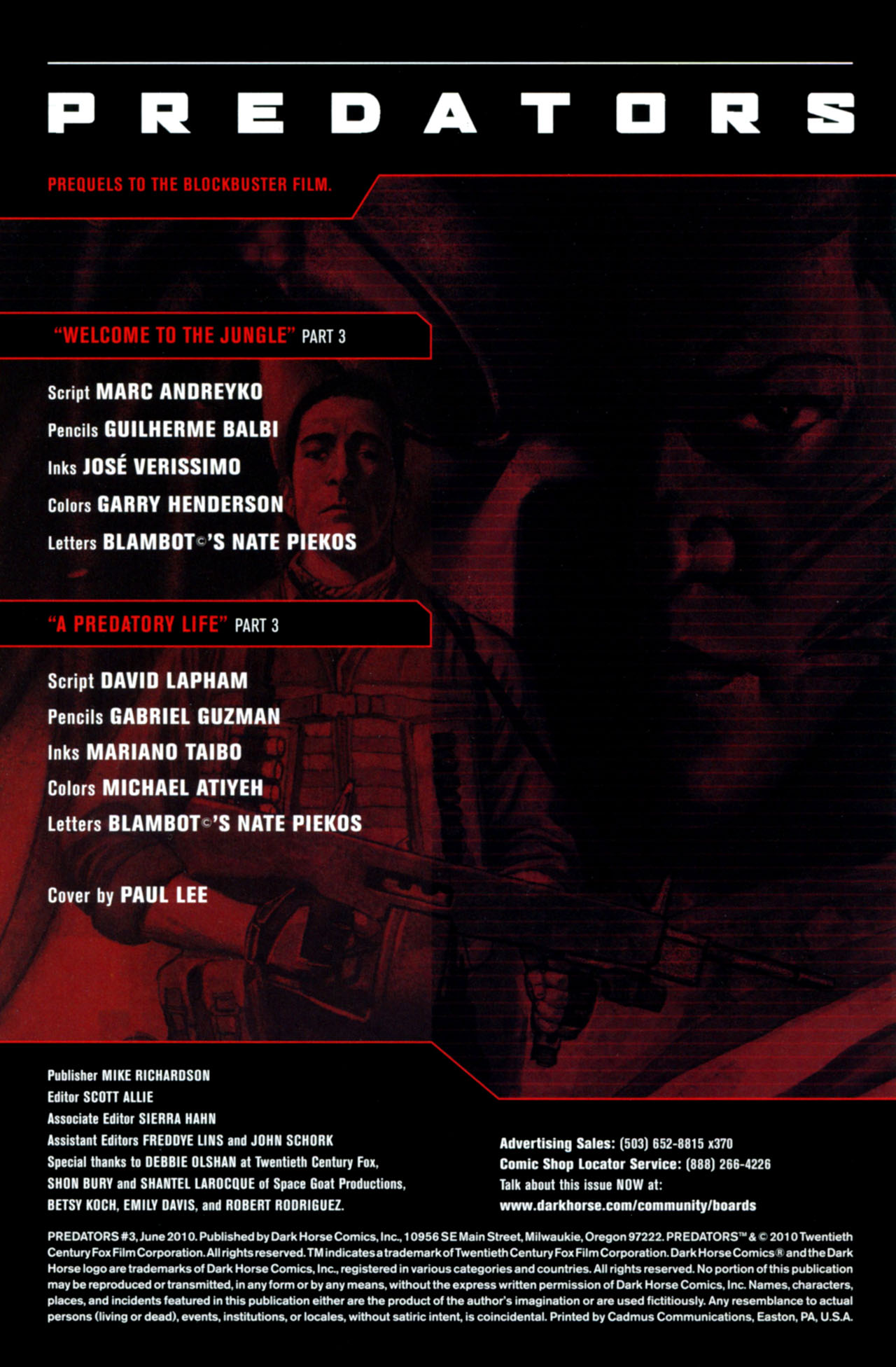 Read online Predators (2010) comic -  Issue #3 - 2