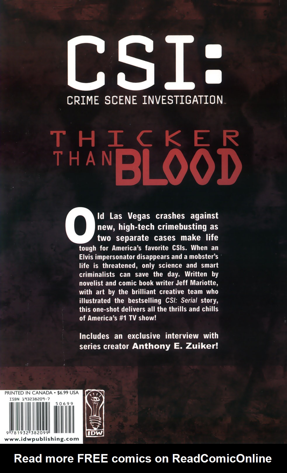 Read online CSI: Crime Scene Investigation: Thicker Than Blood comic -  Issue # Full - 52