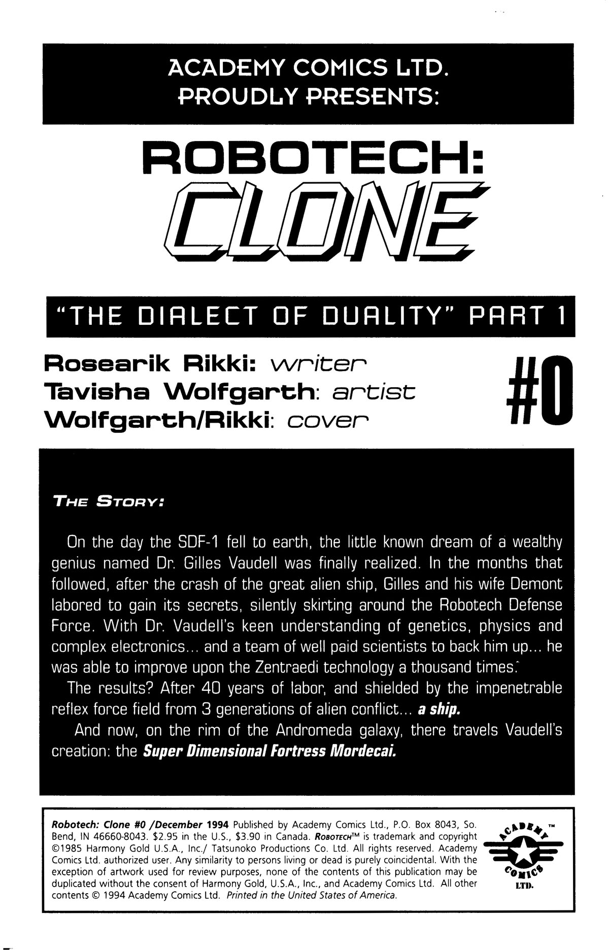 Read online Robotech Clone comic -  Issue #0 - 2