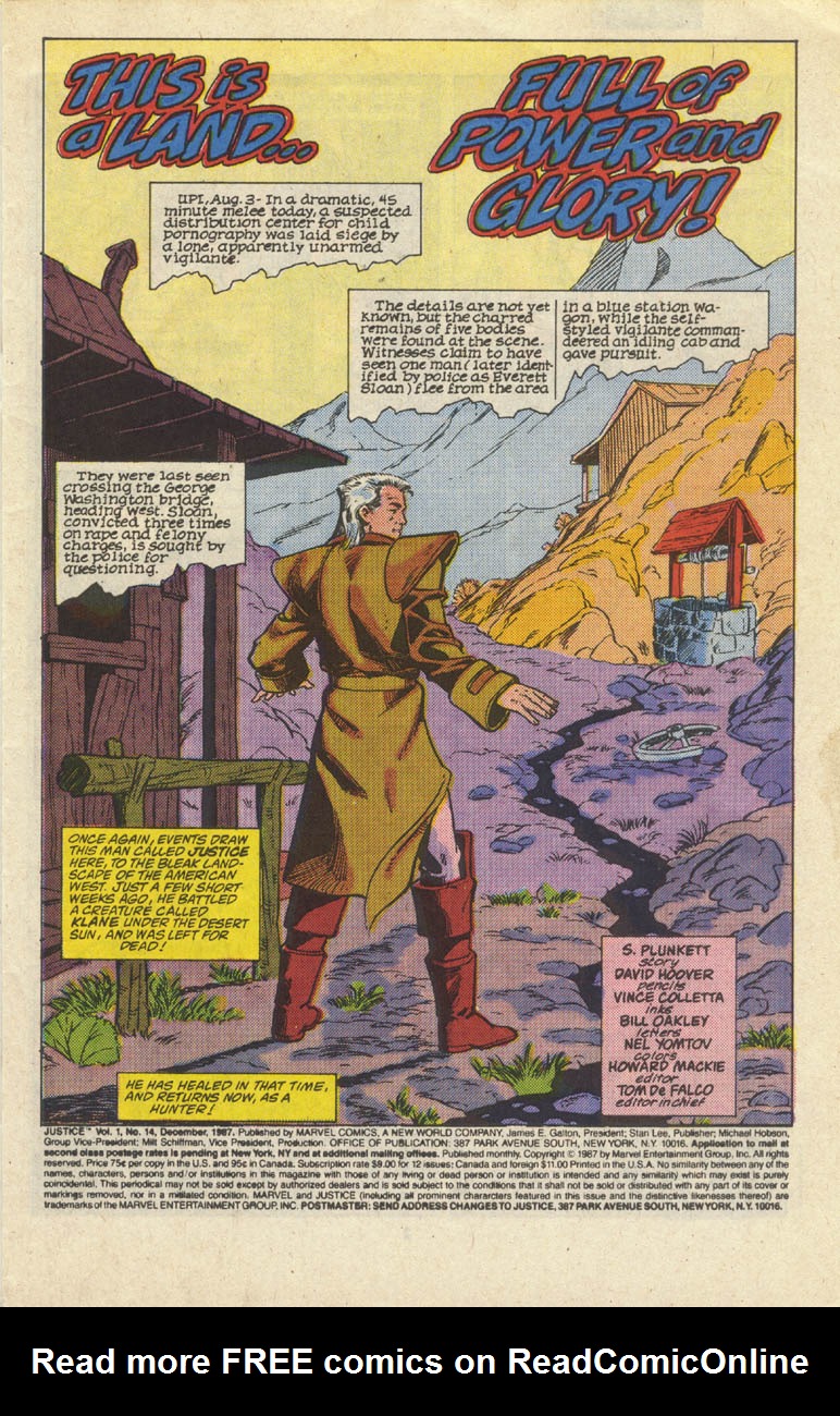 Read online Justice (1986) comic -  Issue #14 - 2