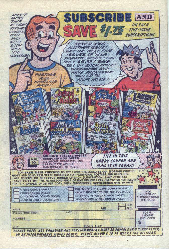 Read online Archie...Archie Andrews, Where Are You? Digest Magazine comic -  Issue #53 - 66
