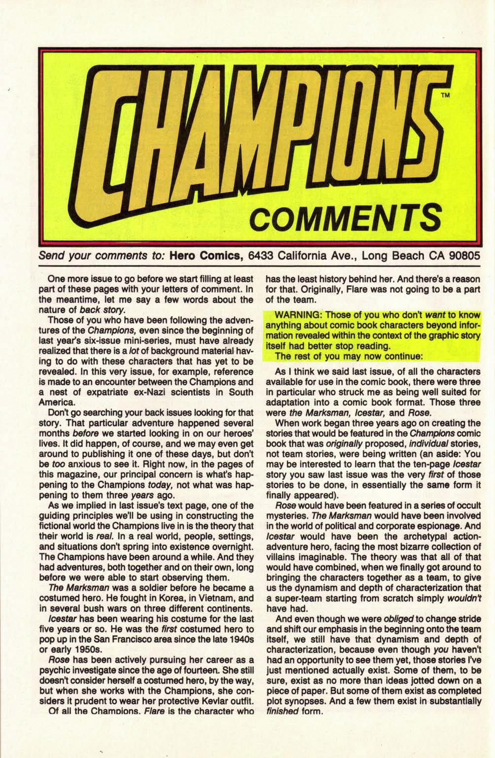 Read online Champions (1987) comic -  Issue #3 - 30