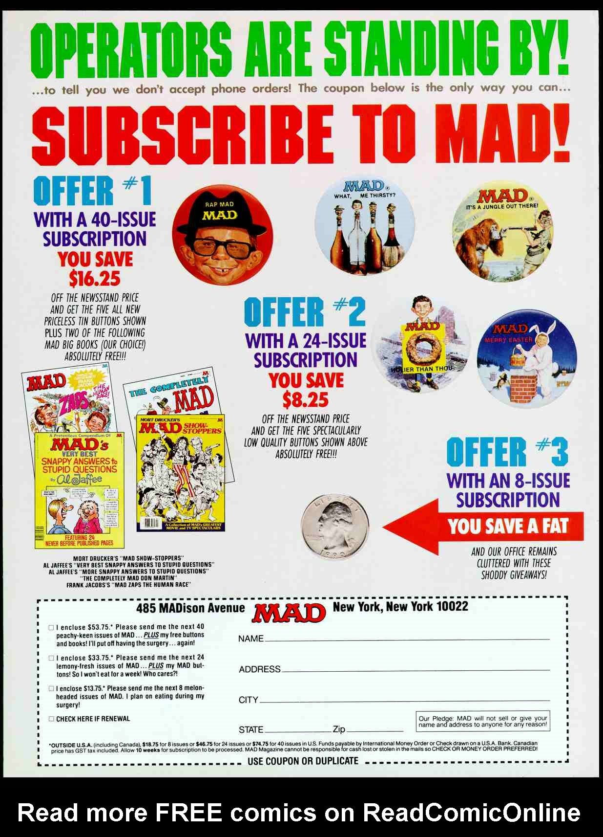 Read online MAD comic -  Issue #304 - 2